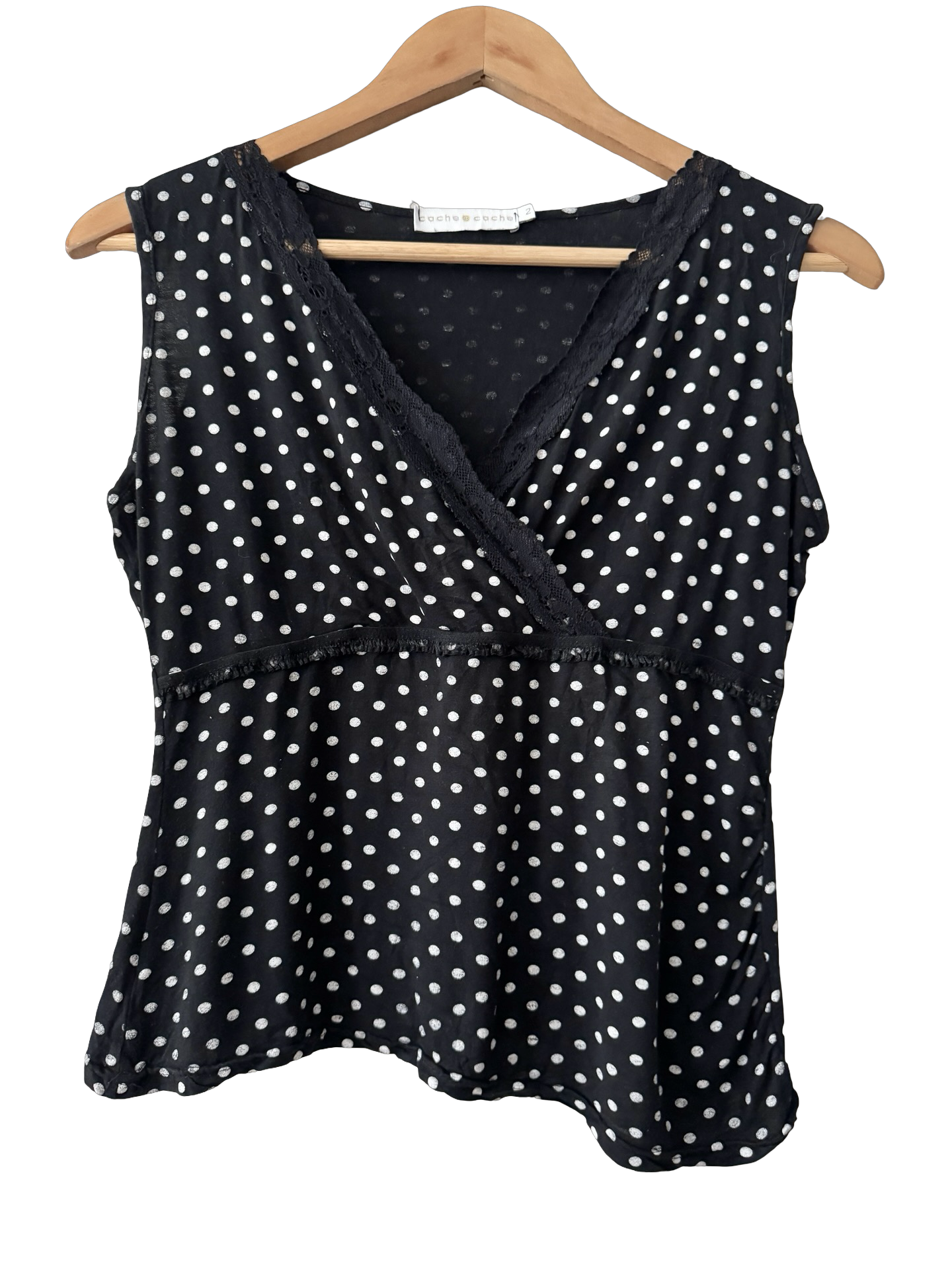 Vintage 90s French After Hours Polka Dot Top (M)