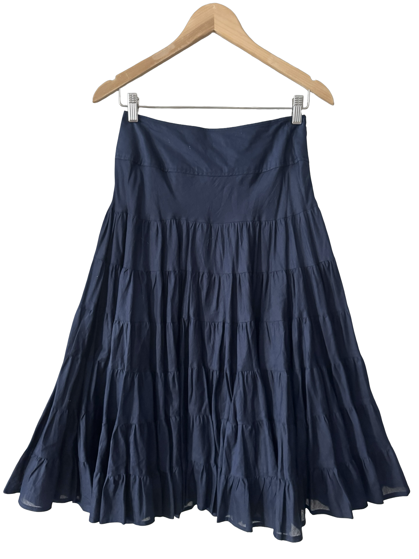Vintage Y2K Midnight Waltz Tiered Midi Skirt (S)