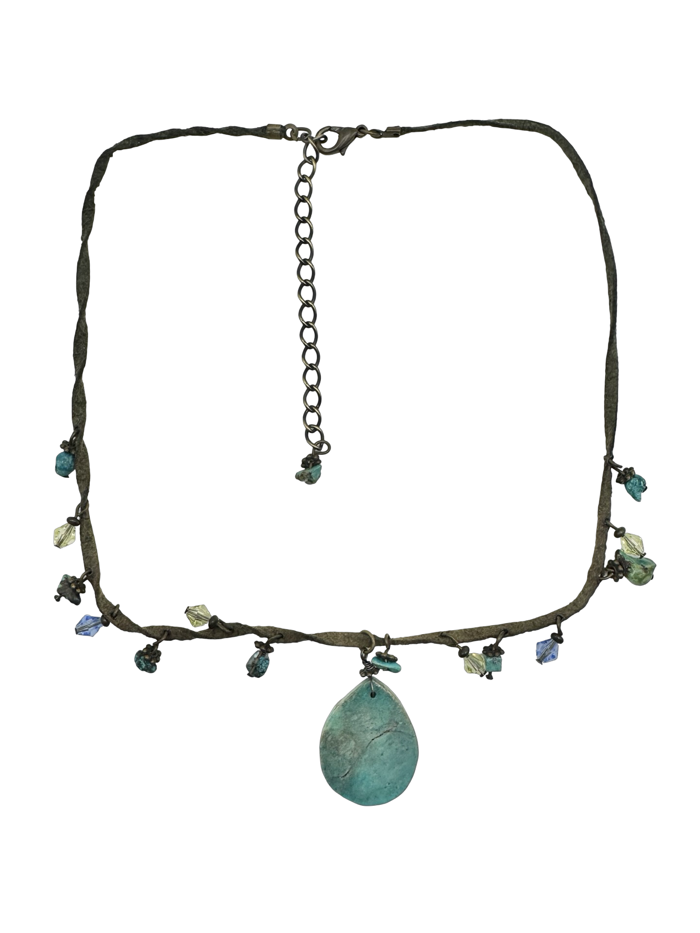 Vintage Turquoise Wanderer Charm Necklace