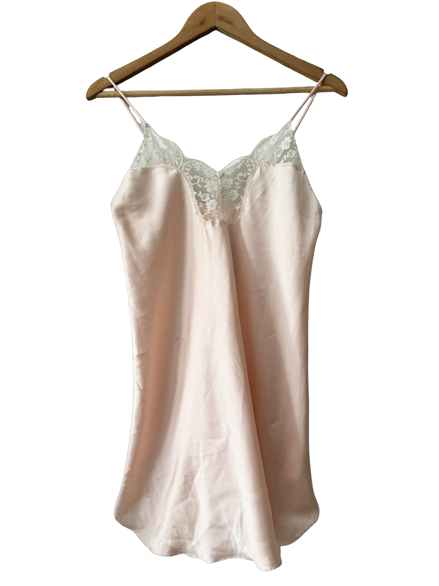 Vintage 80s Ballet Pink Mini Slip (M)