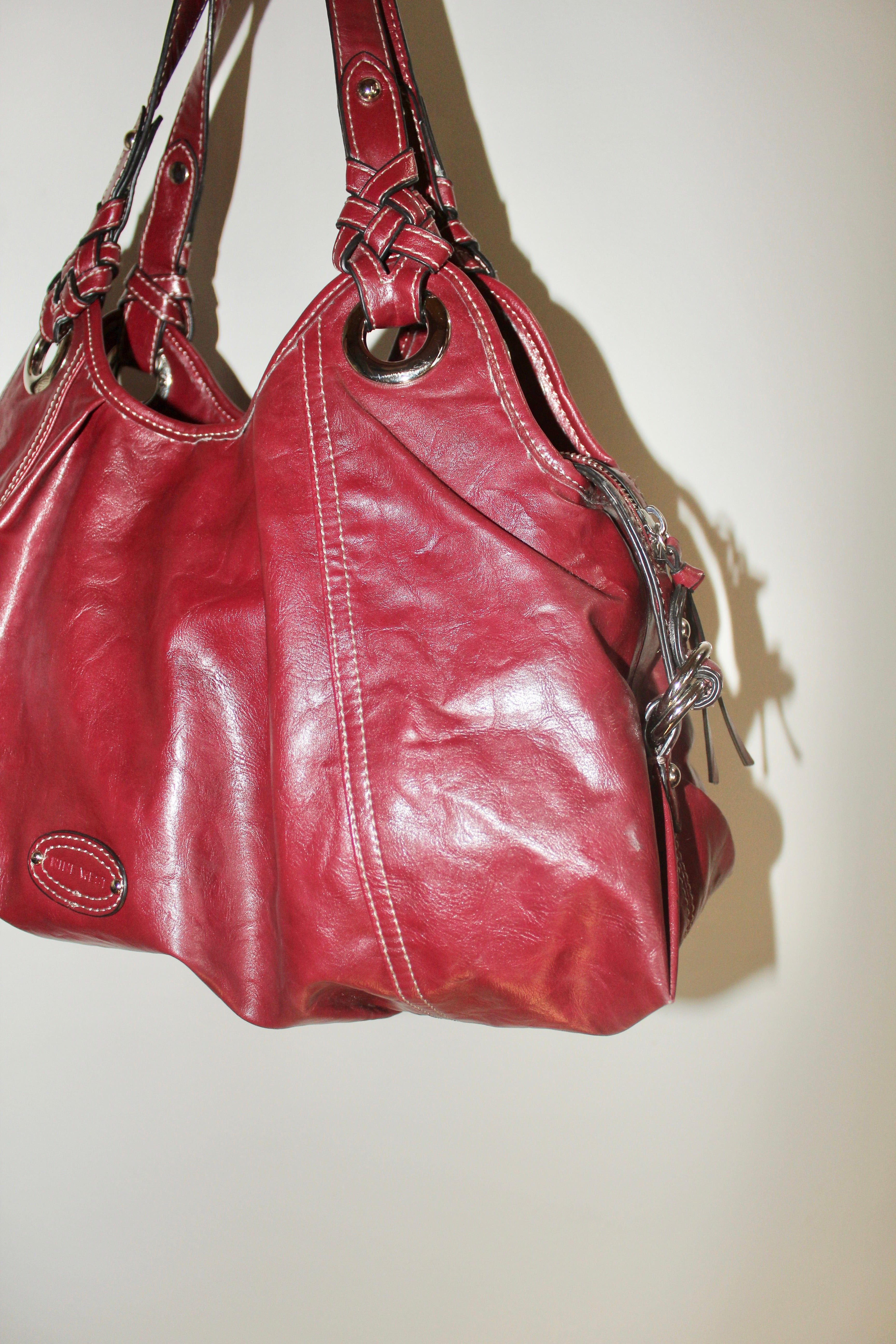 Vintage 90s Cherry Red Slouchy Oversized Purse