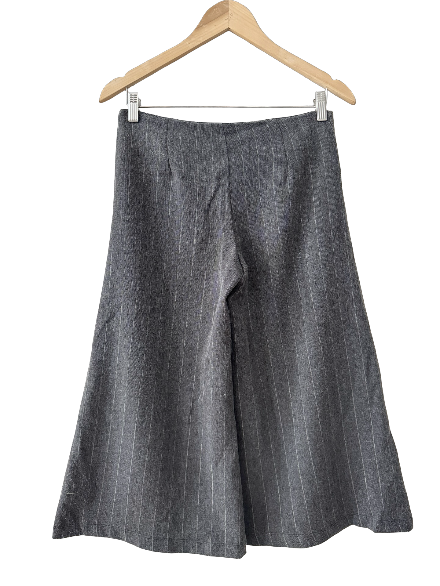 Vintage 90s Charcoal Pinstripe Culotte Trousers (S/M)