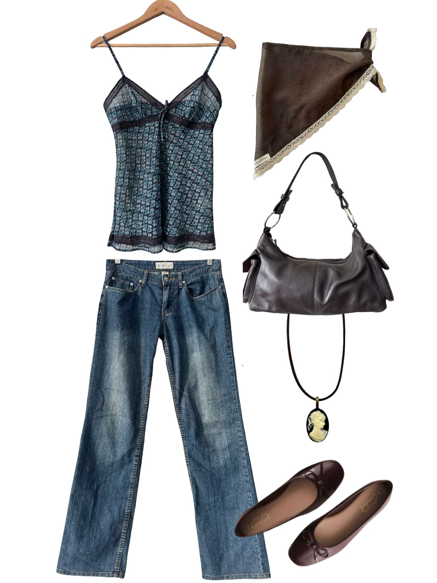 Vintage Y2K Indie Tile Lace Cami (S)