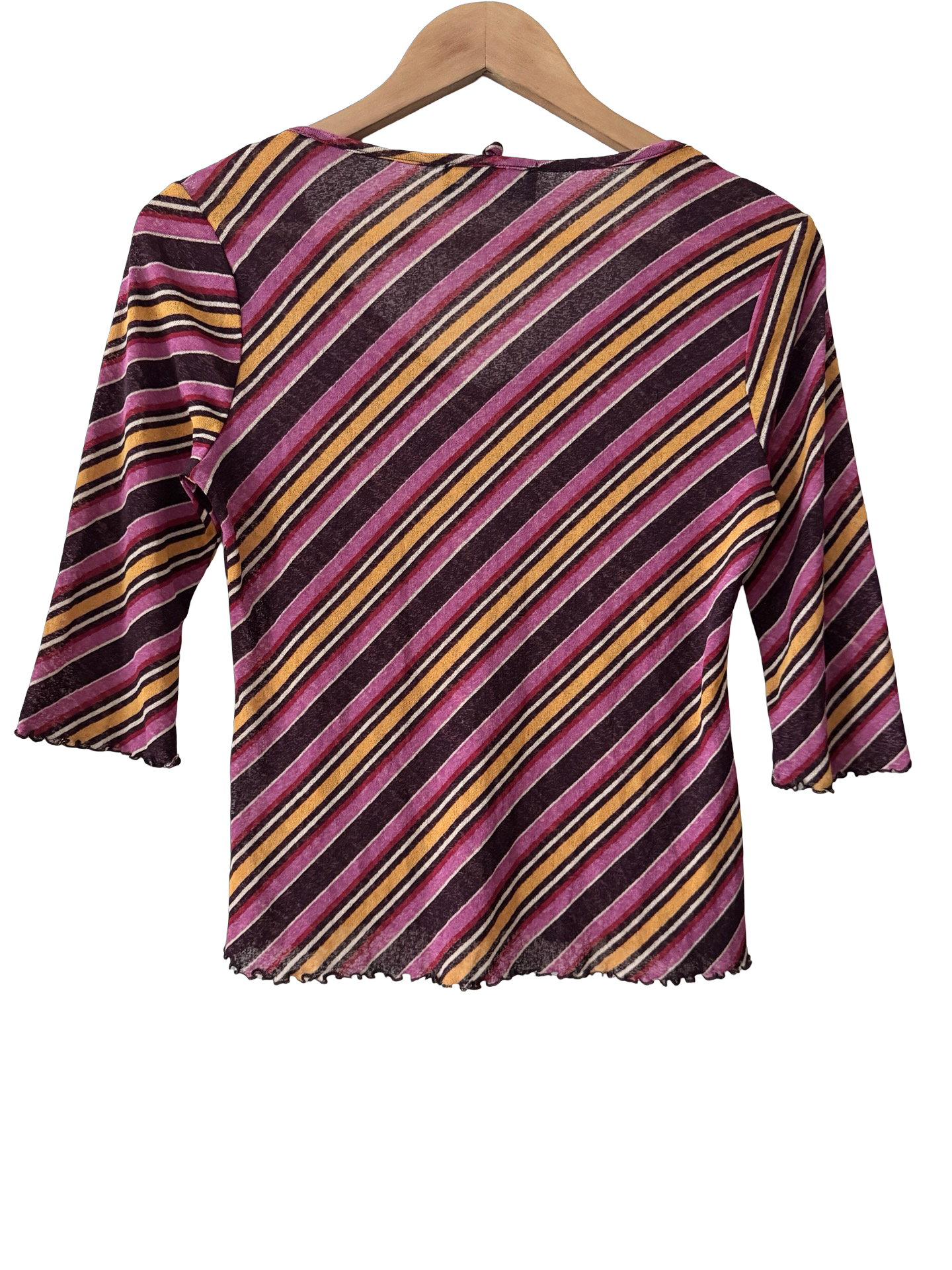 Vintage 90s Raspberry Sunset Striped Top (M/L)