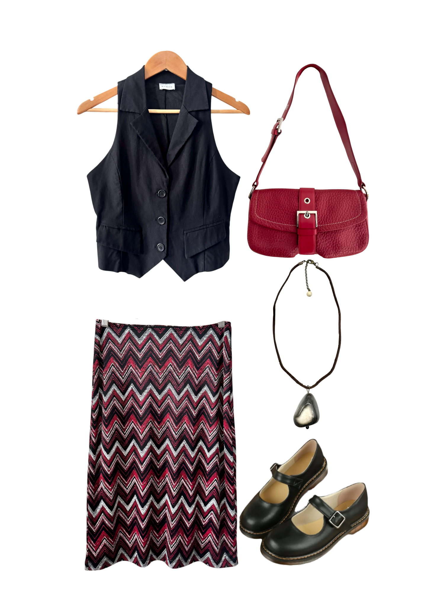 Vintage 90s Retro Suit Vest Top (S/M)