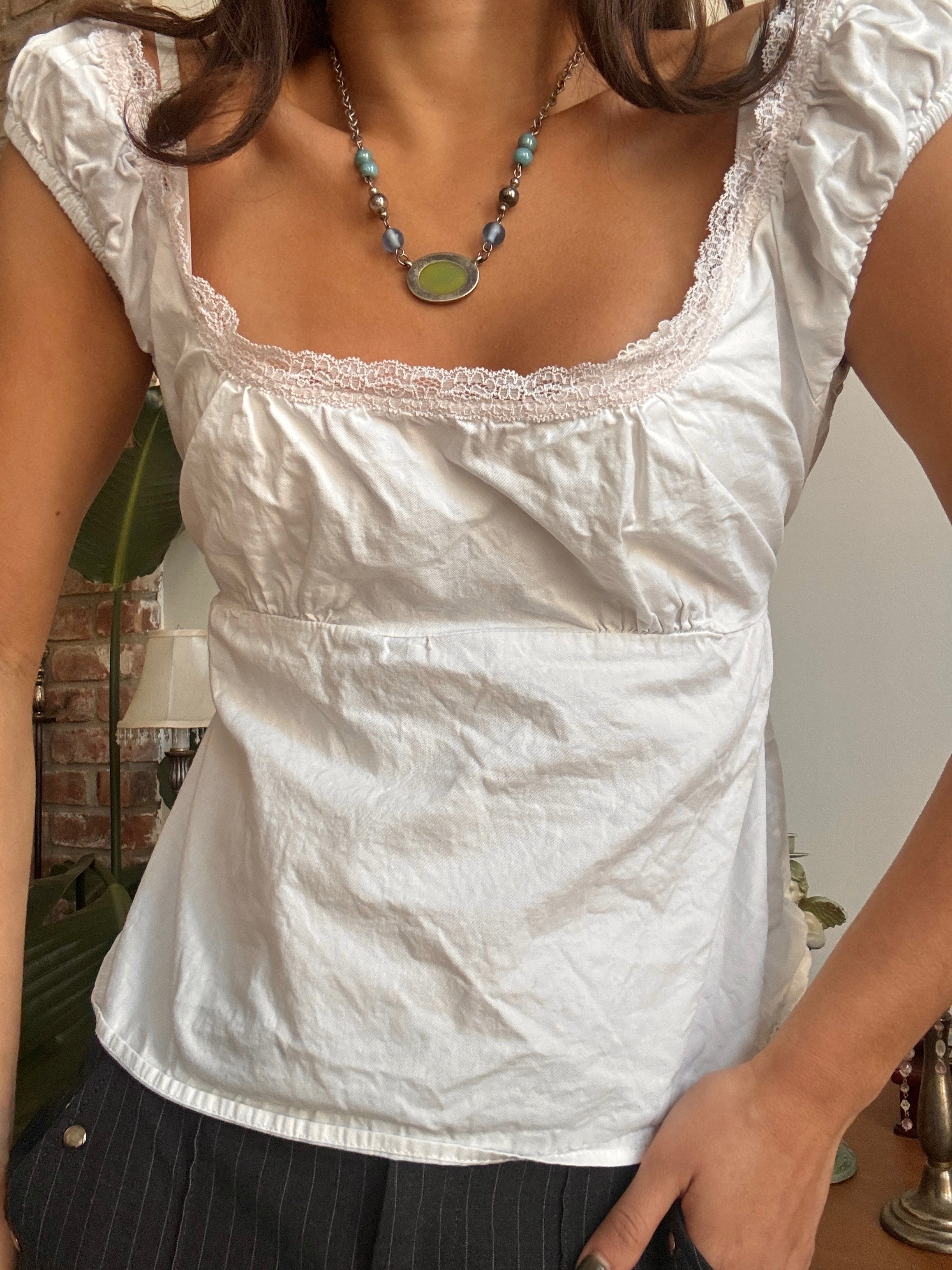 Vintage 90s Lime Sorbet Beaded Pendant Necklace