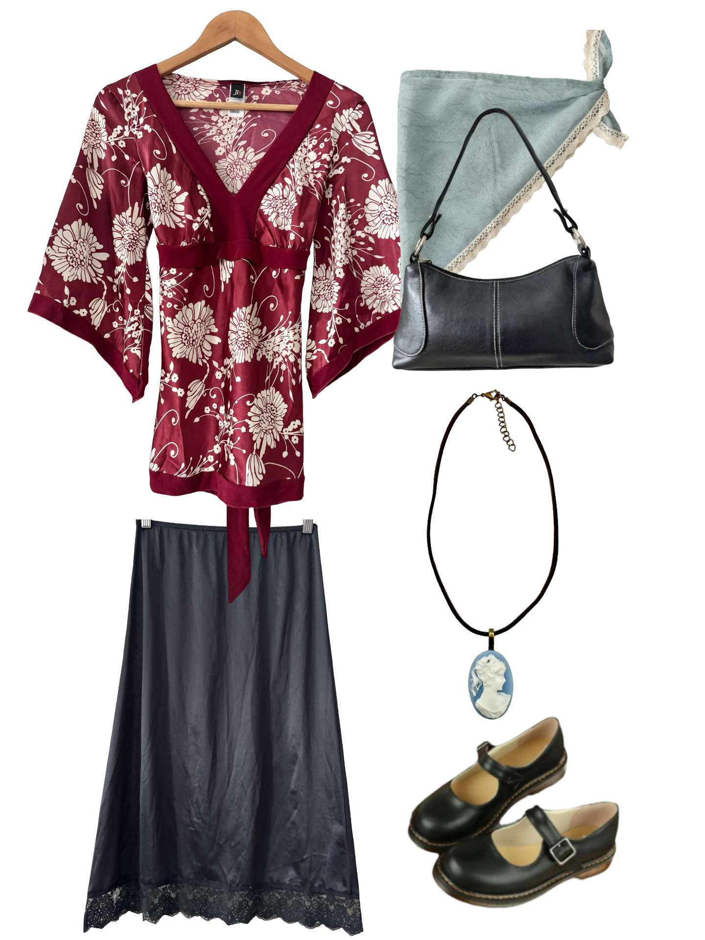 Vintage 90s Kimono Cherry Bomb Tie-Back Top (M)