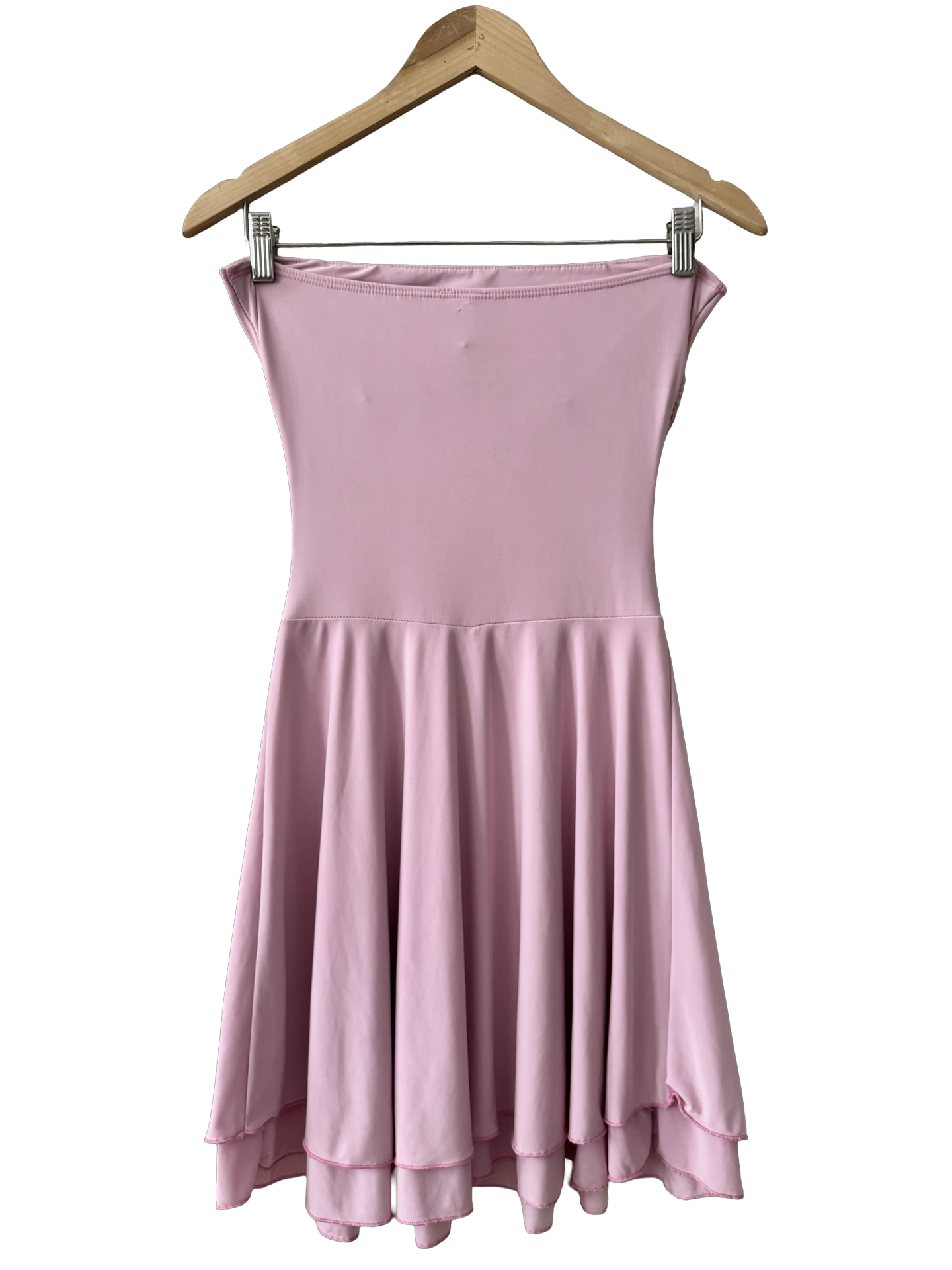 Vintage 90s Pink Ruched Strapless Dress (S/M)