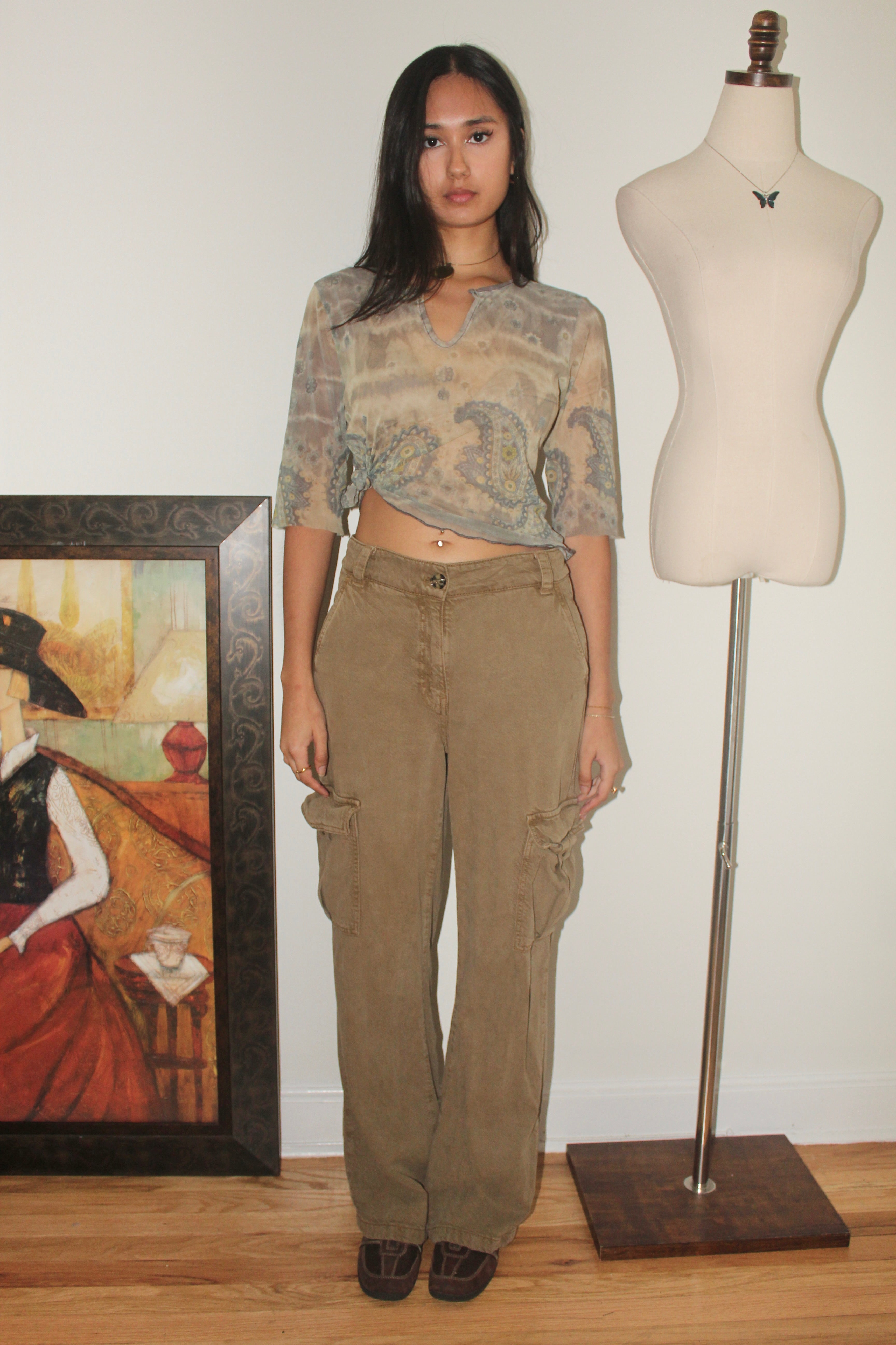 Vintage 90s Utilitarian Cargo Trousers (26")