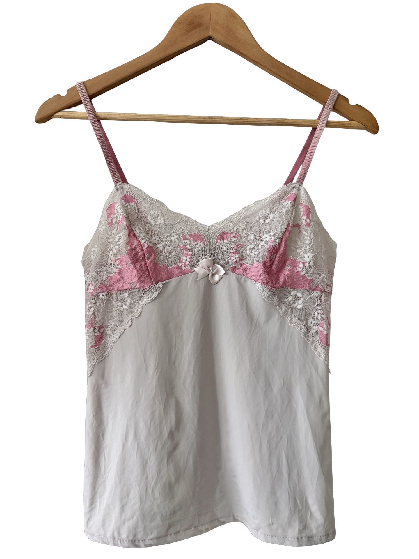 Vintage Y2K Blush Petal Lace Cami (S)