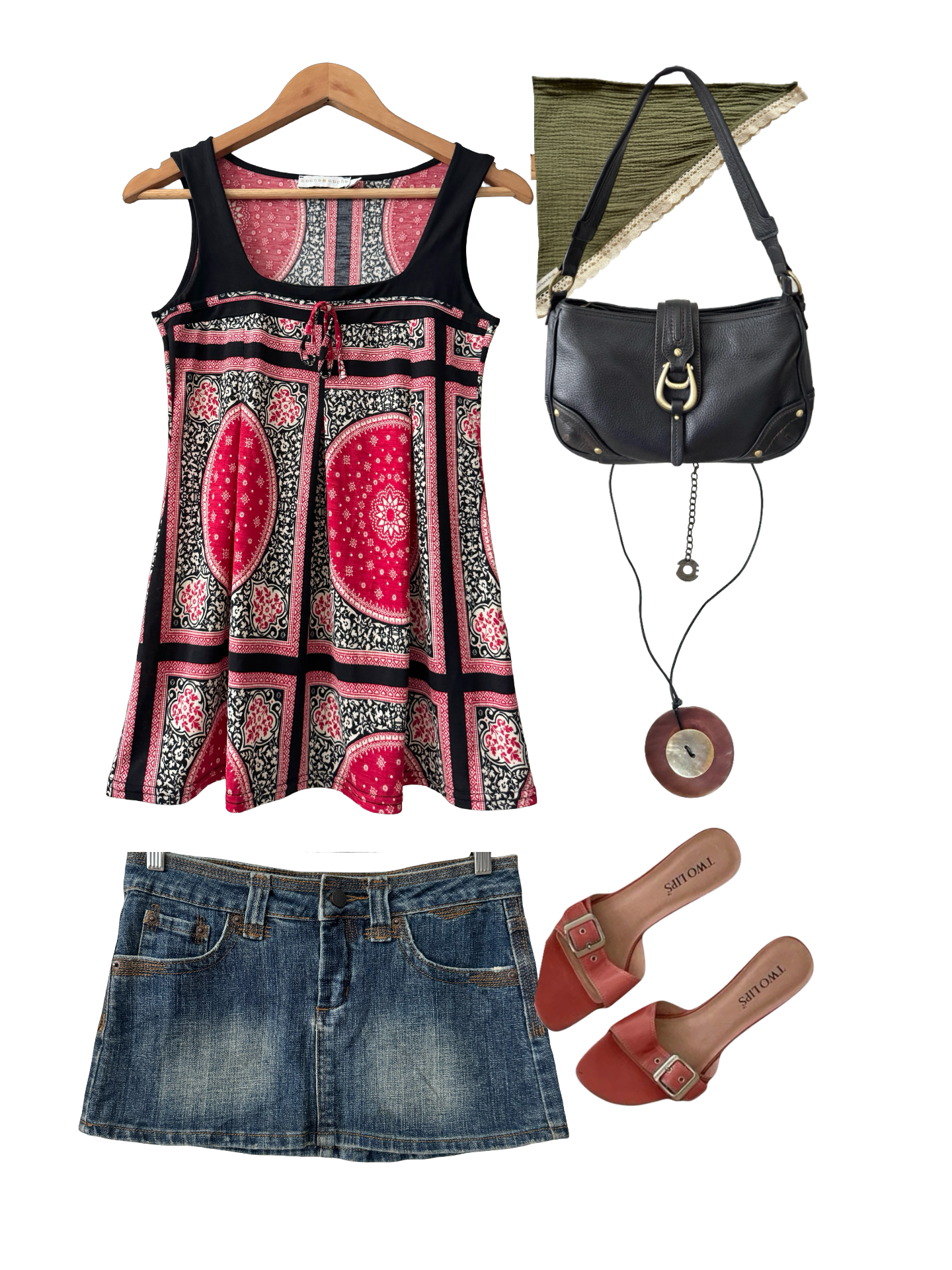 Vintage Y2K French Boho Patchwork Mod Top (S/M)