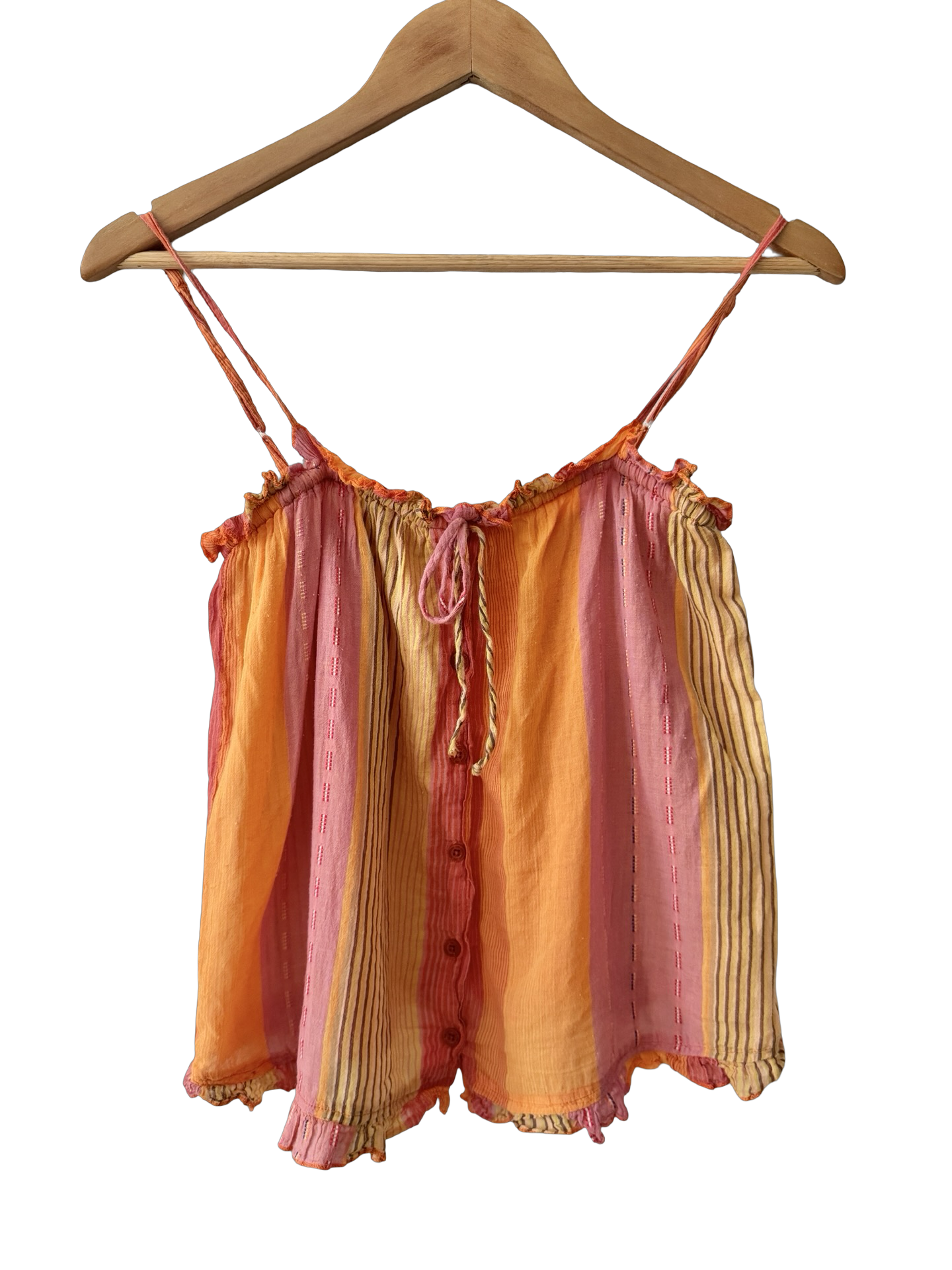 Y2K Sunset Stripe Retro Cami Top (S/M)