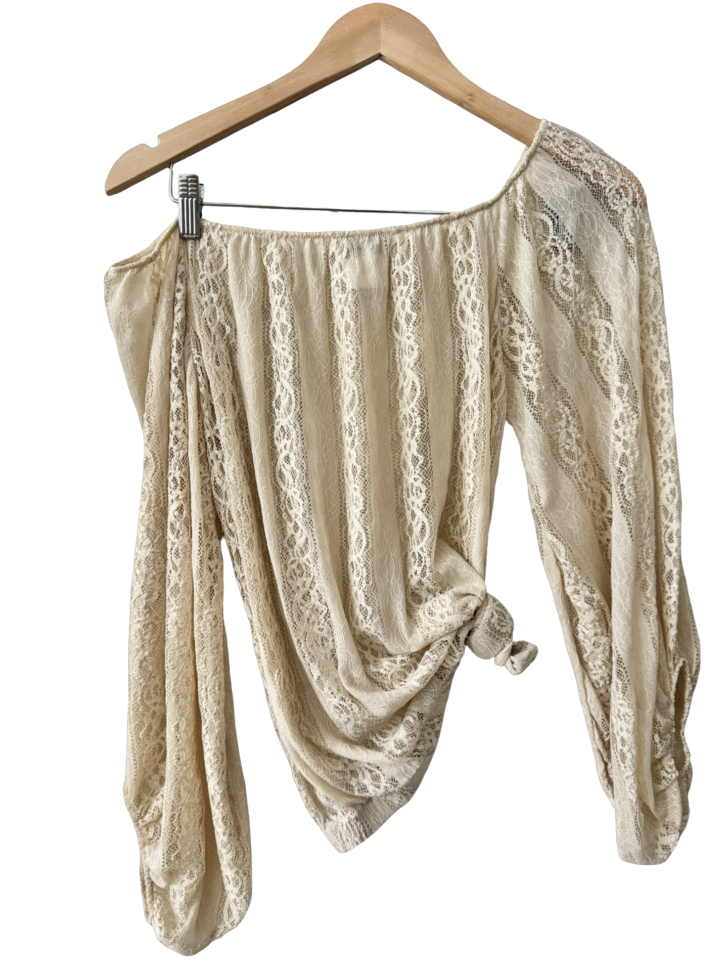 Vintage Y2K Romantic Lace Poet Blouse (M)