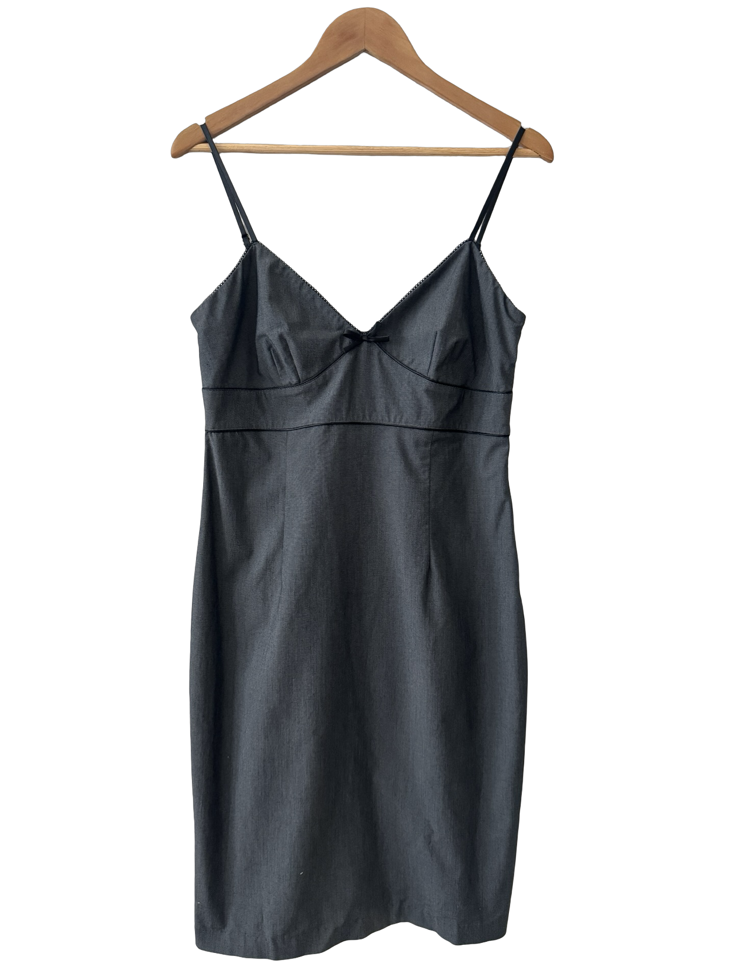 Vintage Y2K Express Charcoal Retro Midi Dress (L)