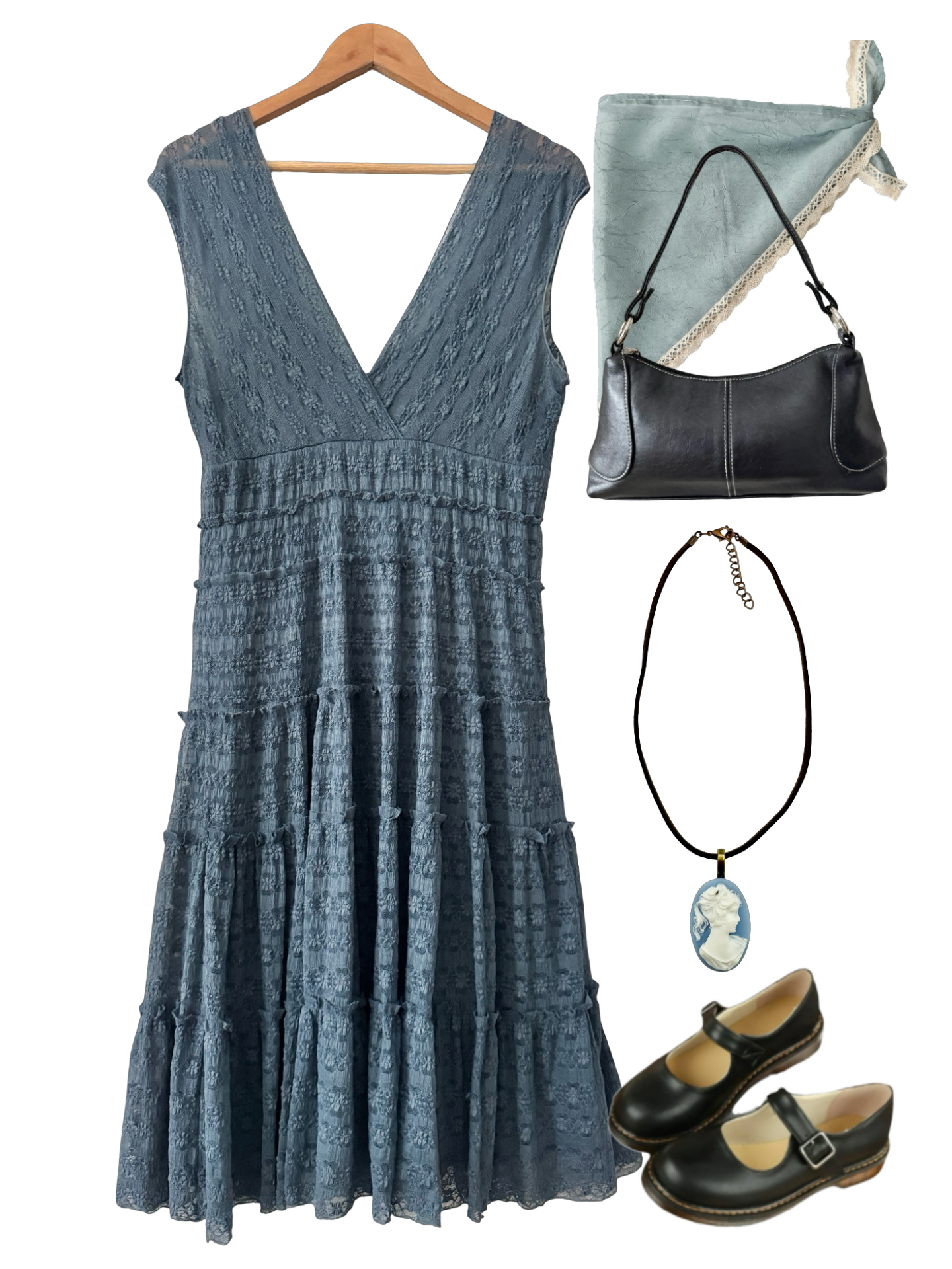 Vintage Y2K Periwinkle Haze Dress (L)
