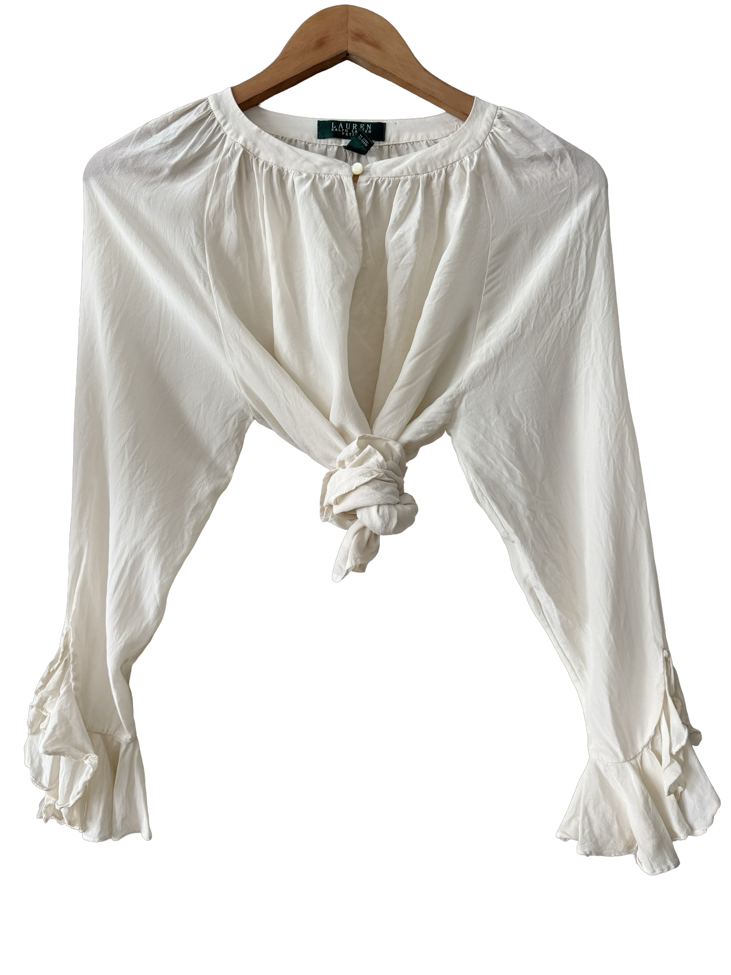 Vintage 90s Silk Poet Sleeve Blouse (M)