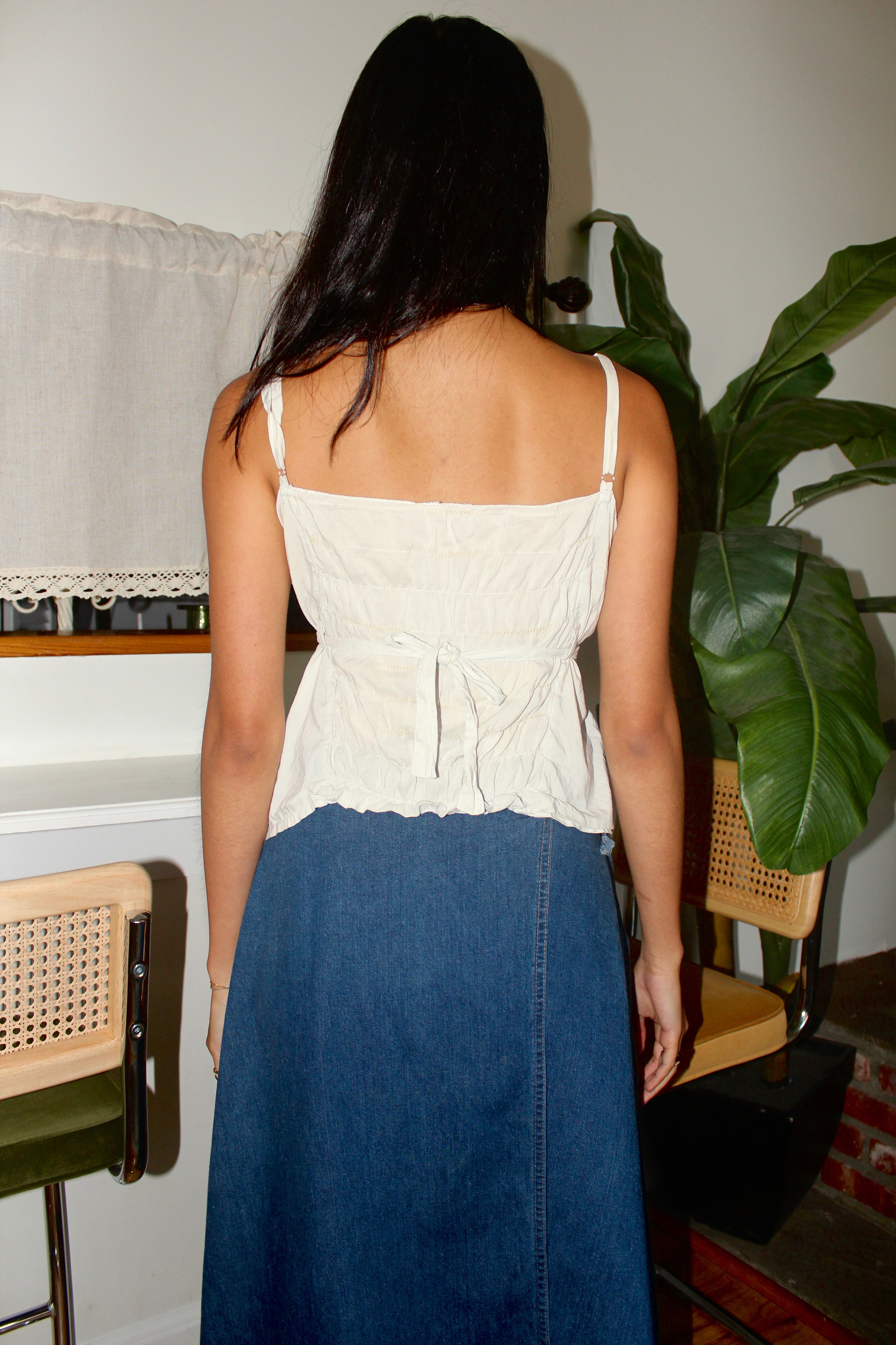 Vintage 90s Lemon Pie Tie Back Cami (S)