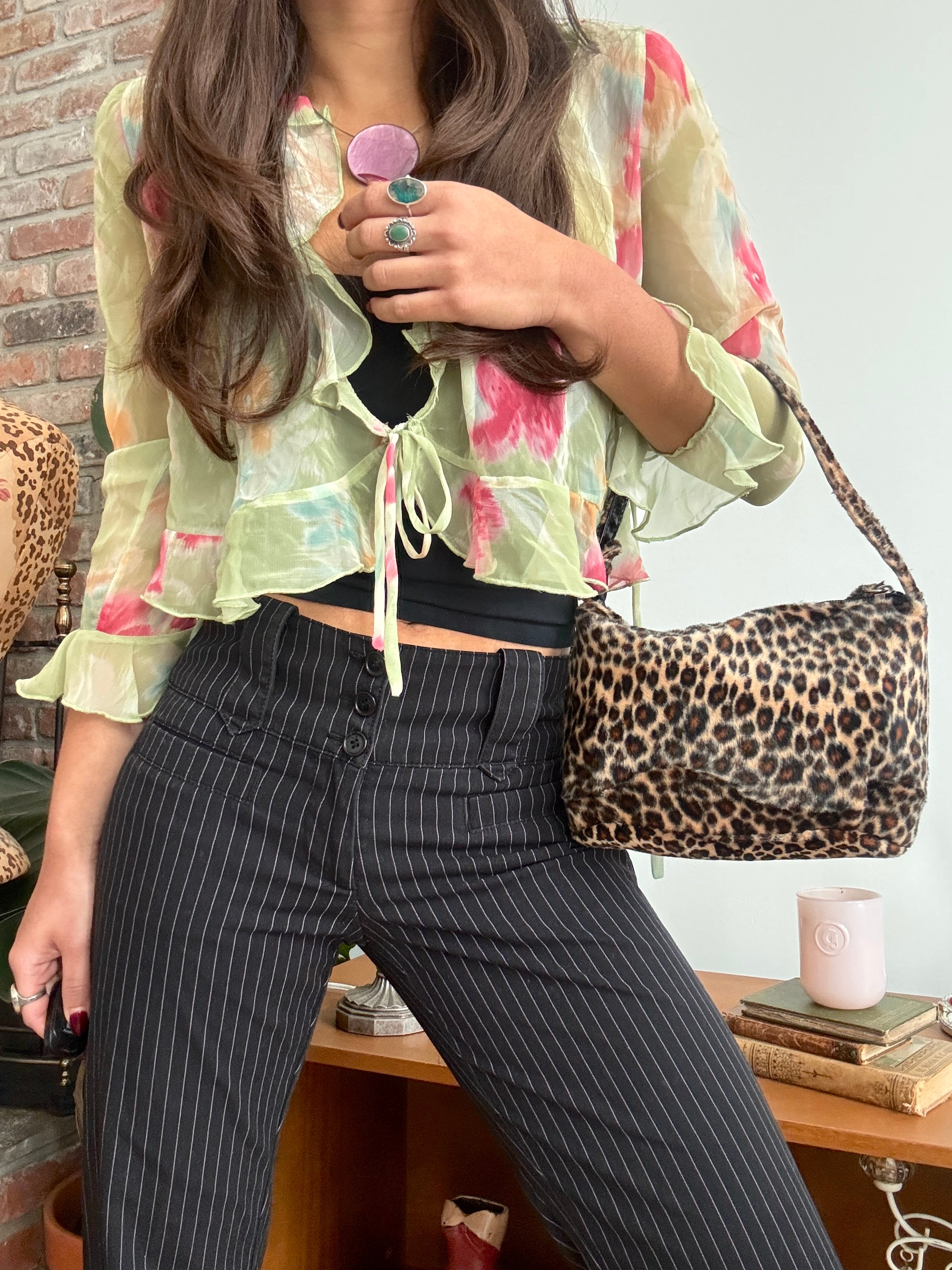 Vintage Leopard Faux Fur Mini Shoulder Bag