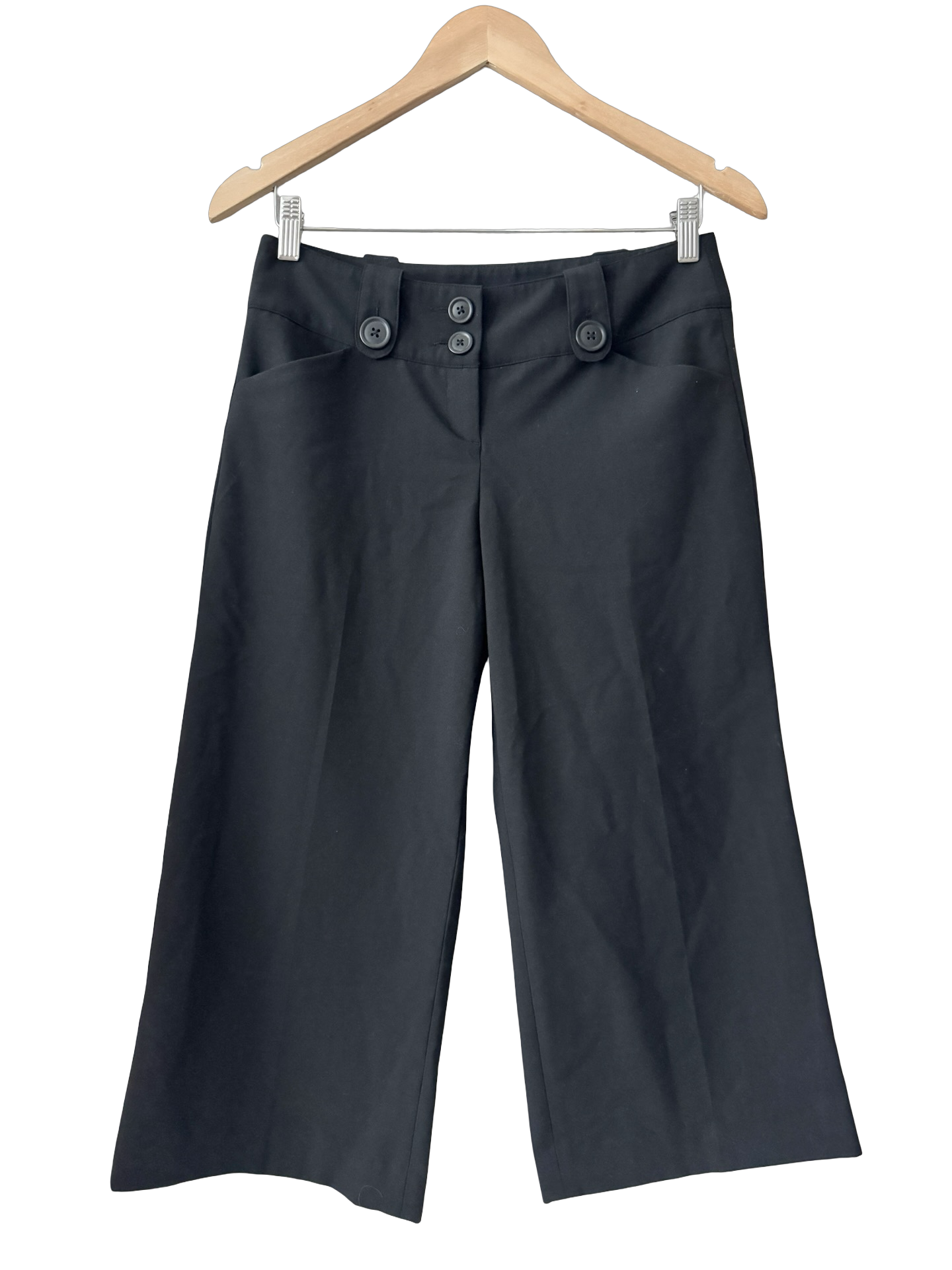 Vintage Y2K Downtown Button Cropped Trousers (S)