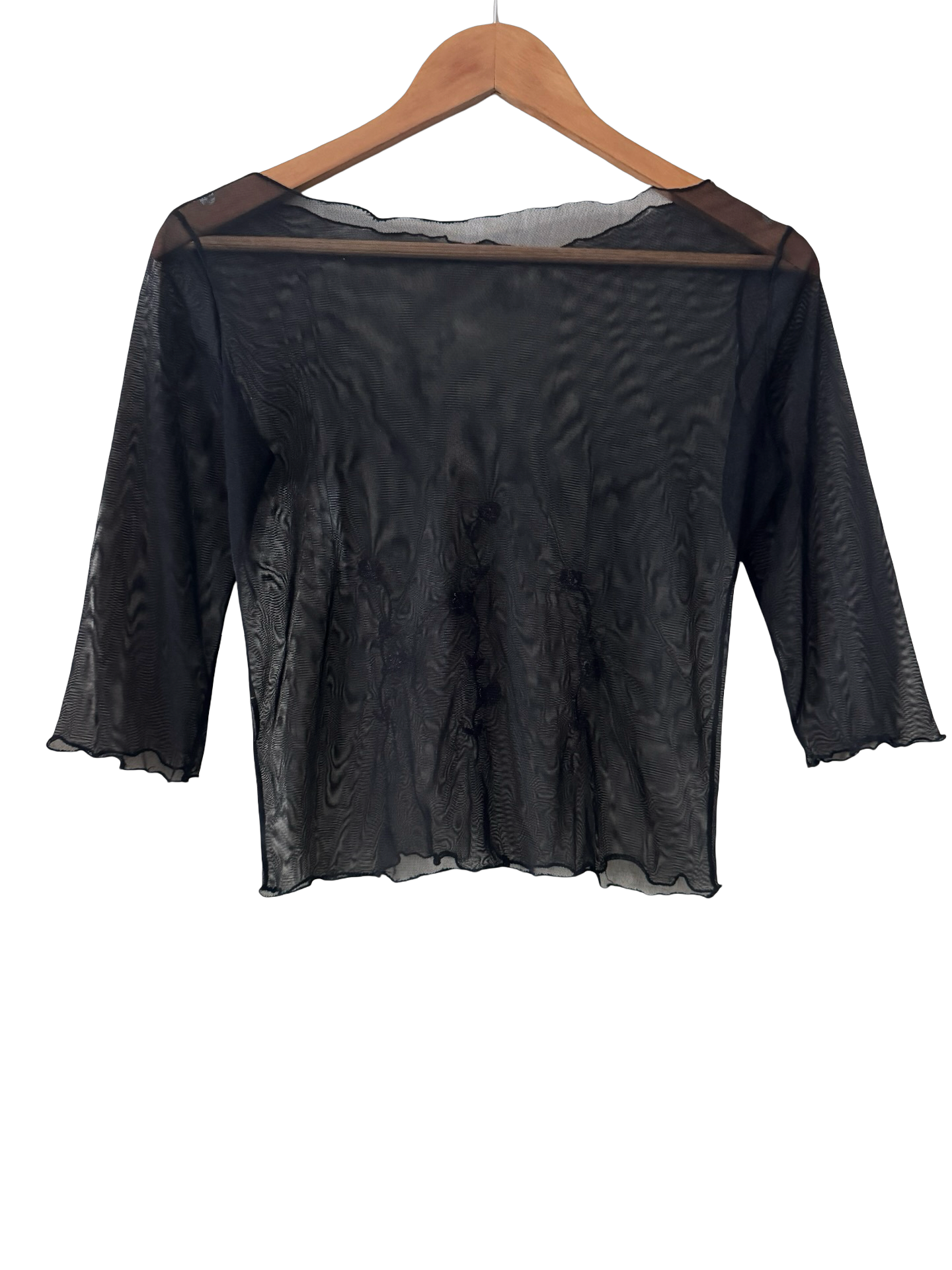 Vintage Y2K Little Violet Embroidered Mesh Top (M)