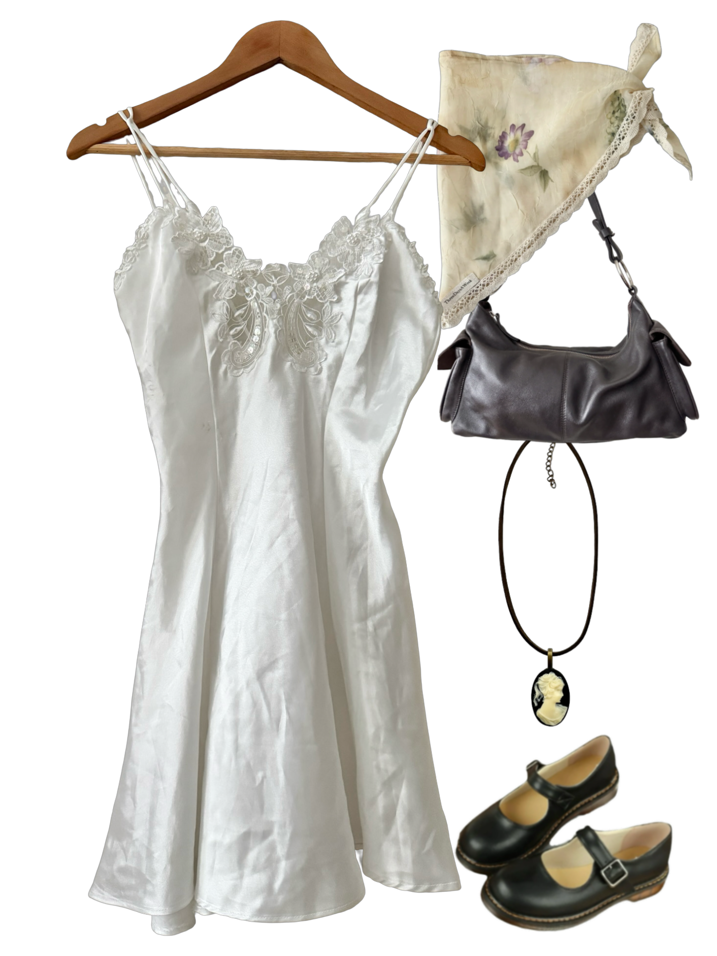 Vintage 80s Angel Hour Mini Slip Dress (XS)