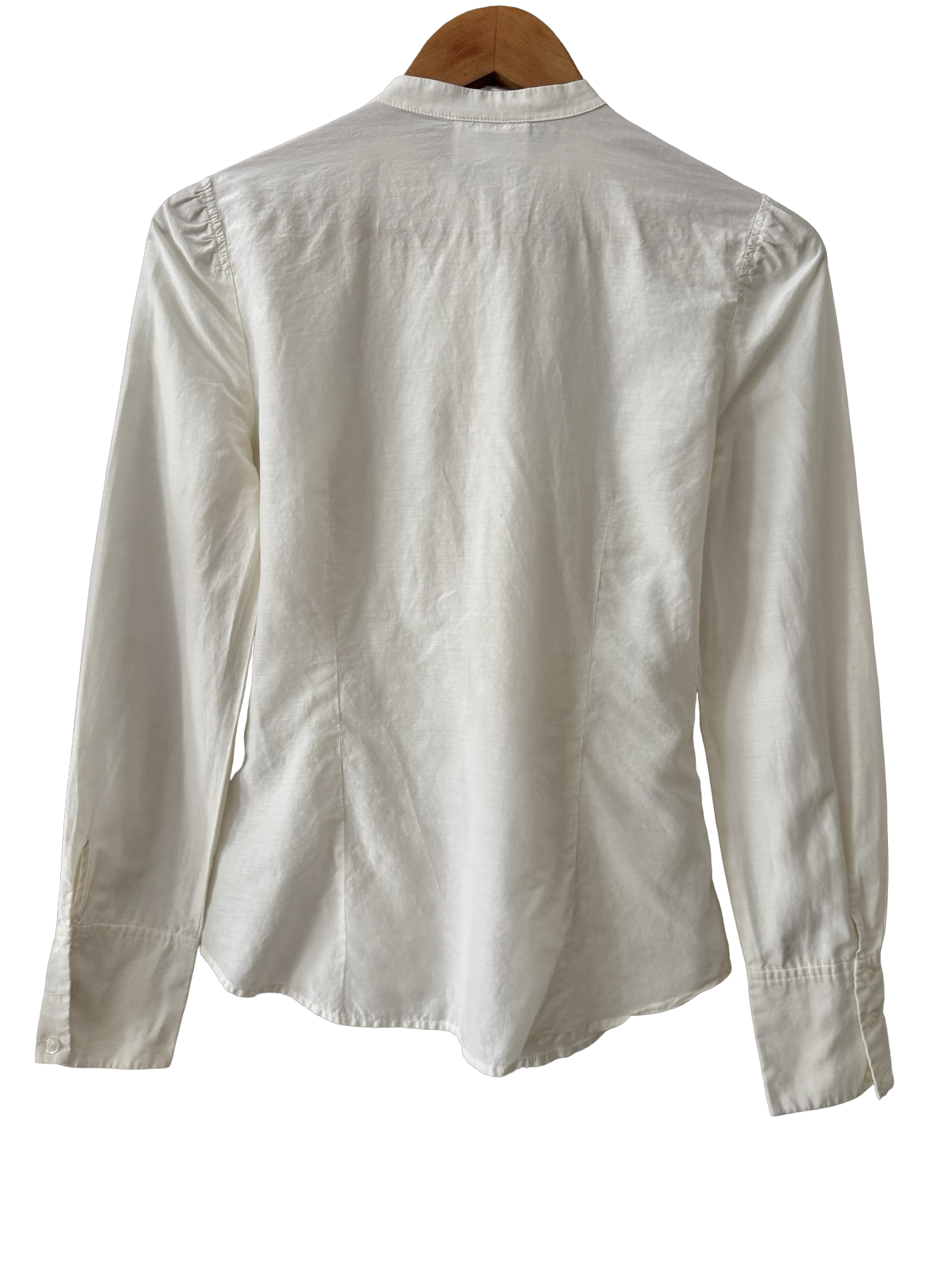 Vintage Y2K White Cotton Silk Prairie Ruffle Blouse (S/M)