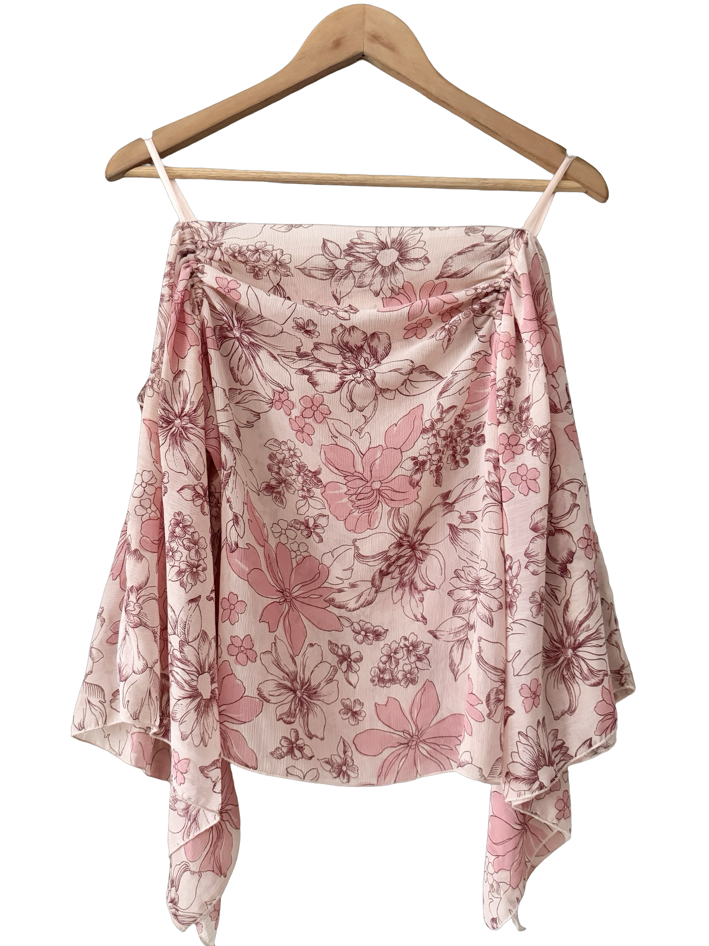 Vintage Y2K Indie Floral Flutter Top (M)