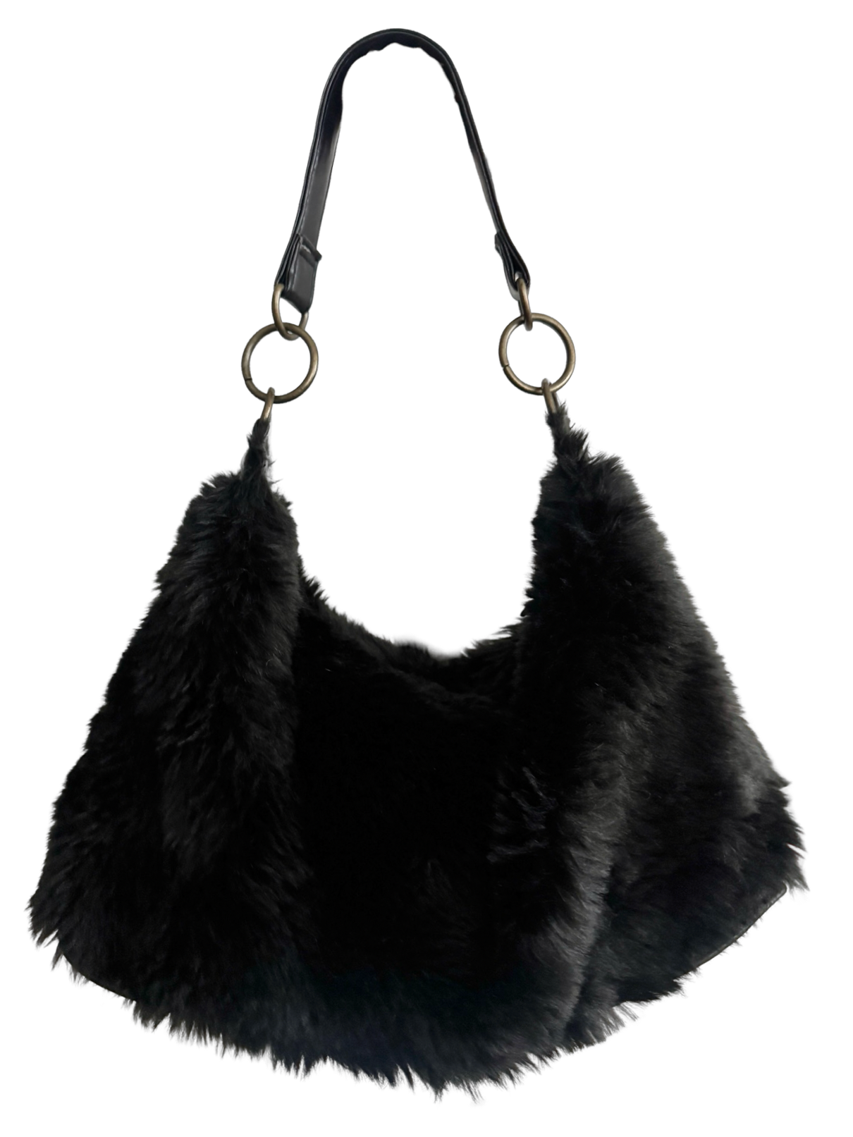 Vintage Y2K Faux Fur Slouch Shoulder Bag