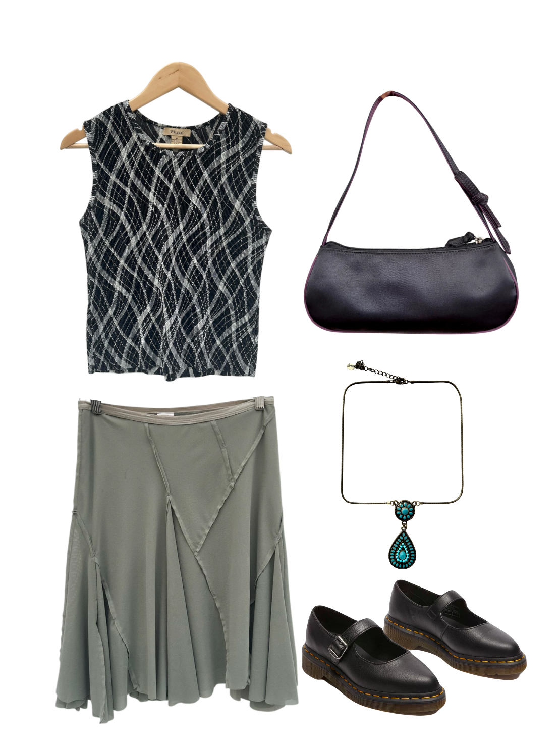 Vintage 90s Retro Ribbed Geometric Tank (M)