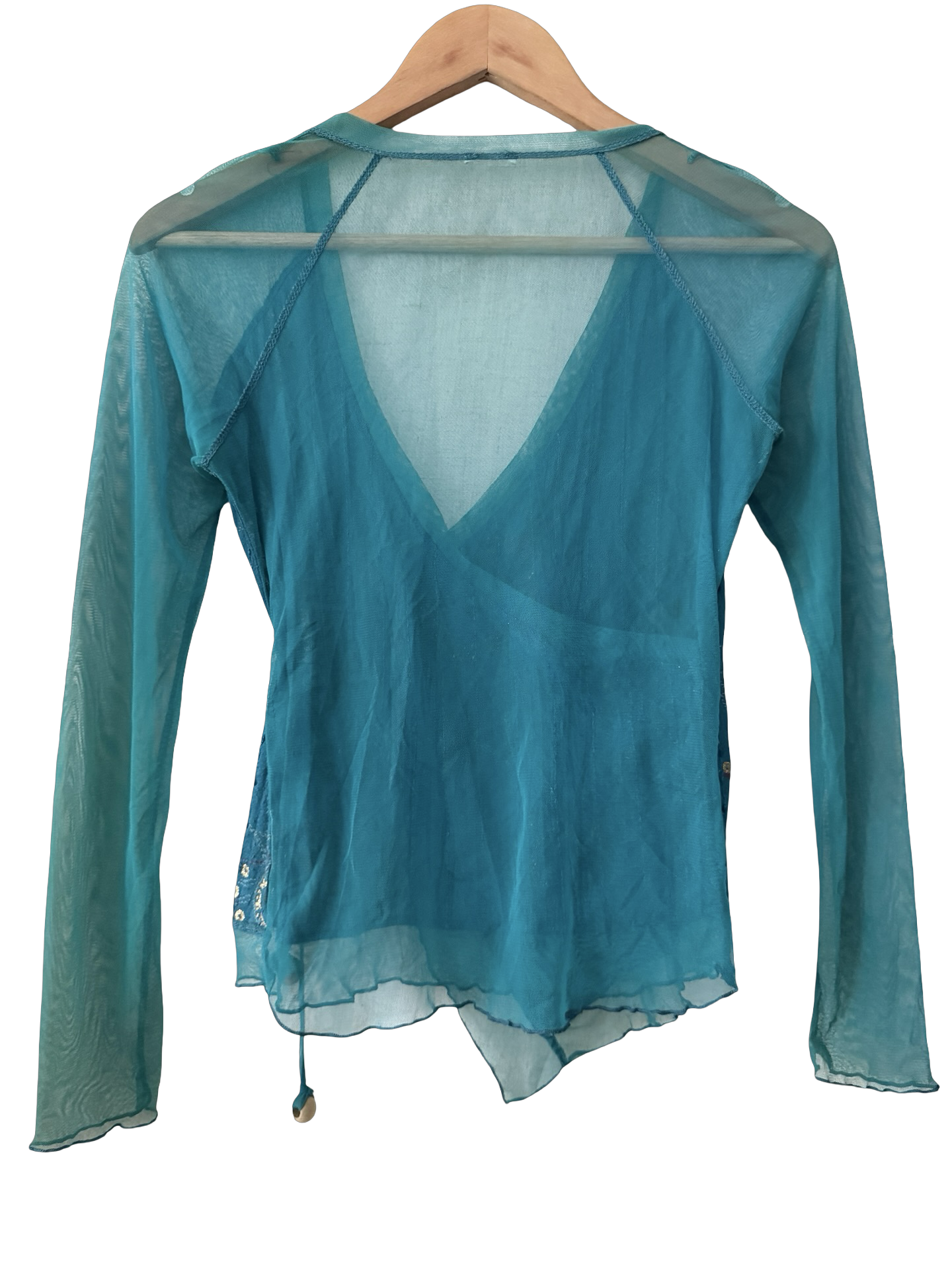 Vintage Y2K Mediterranean Nights Embellished Wrap Top (S/M)