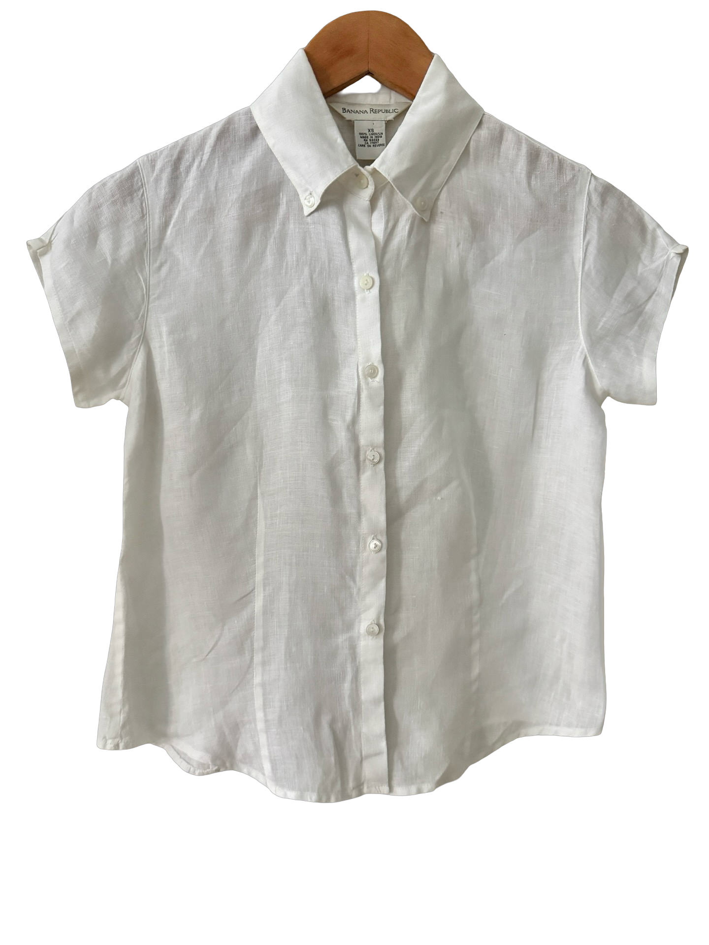Vintage 90s Coastal Linen Button-Up (S-M)