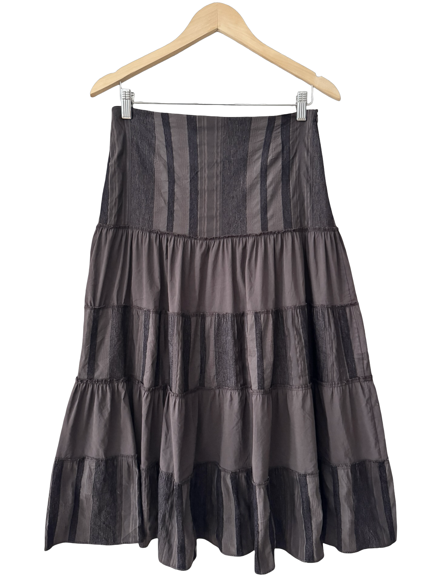 Vintage 90s French Cocoa Stripe Midi (S)