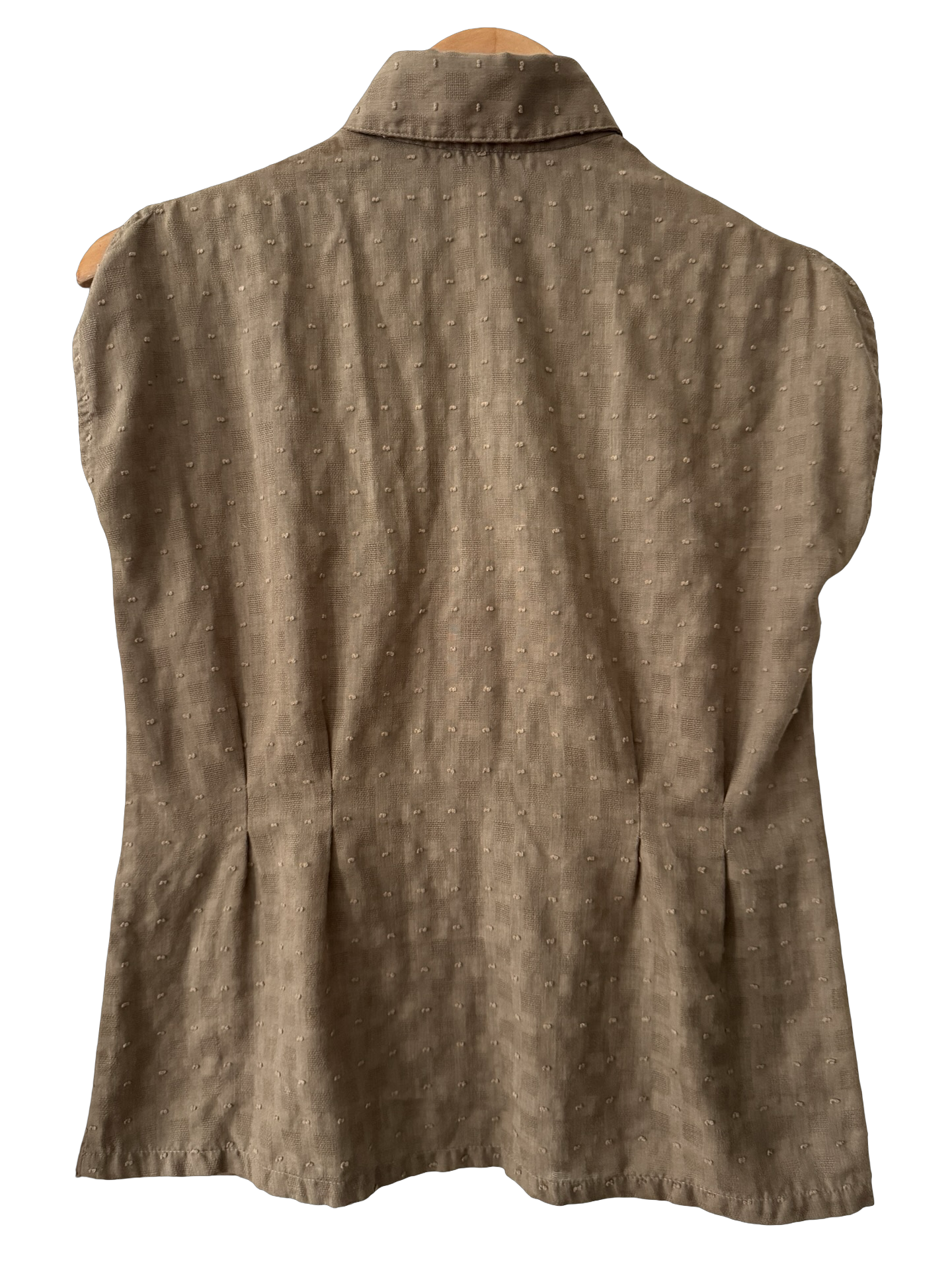 Vintage 60s Toffee Short Sleeve Blouse (M)