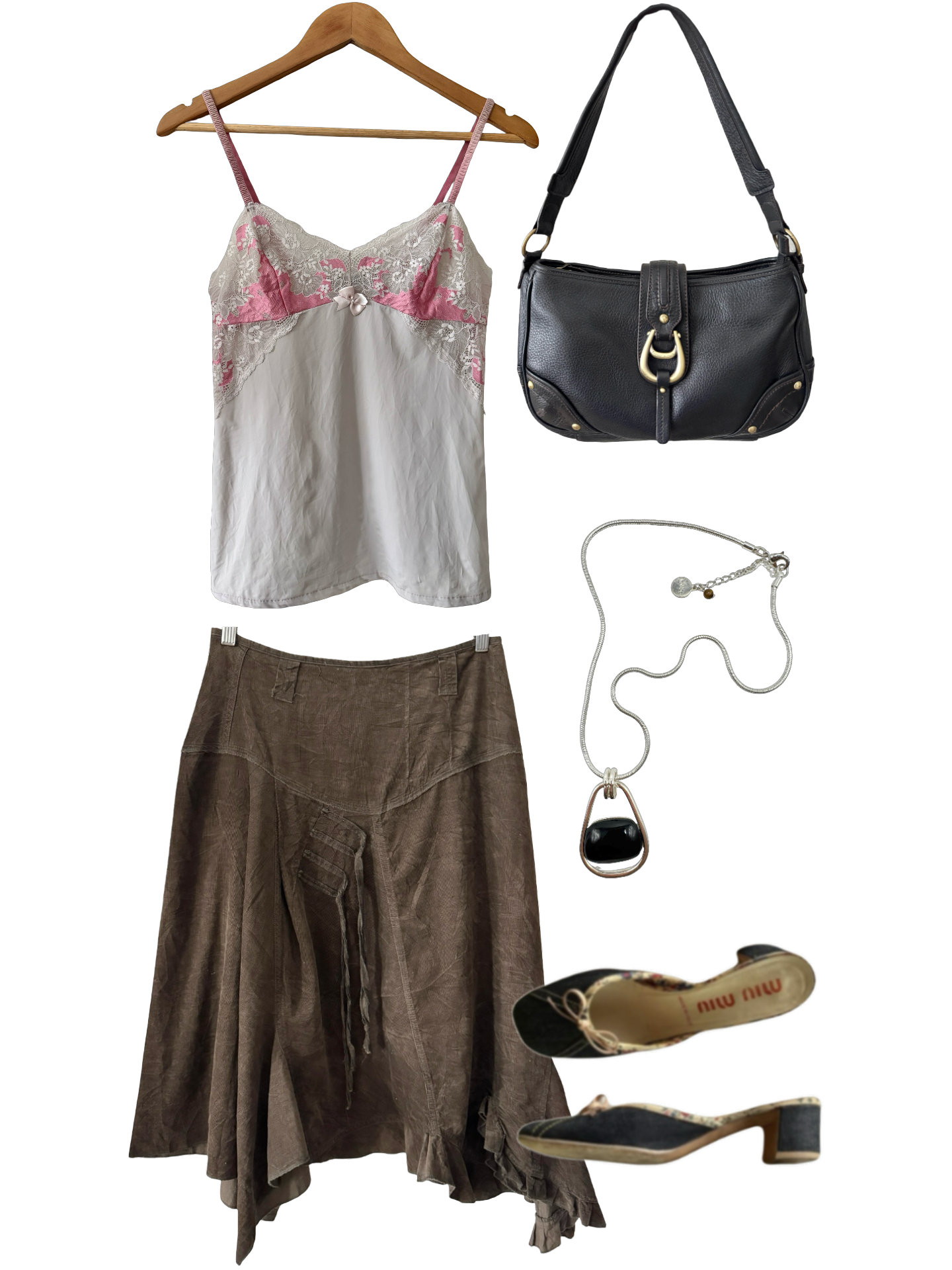 Vintage Y2K Blush Petal Lace Cami (S)