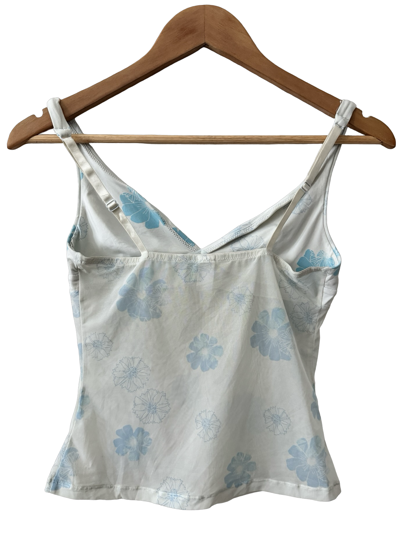 Vintage Y2K Sky Floral Sheer Top (XS)