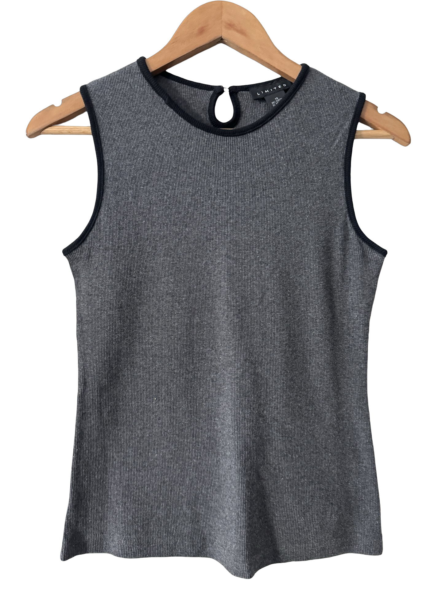 Vintage Y2K Charcoal Outline Ribbed Tank Top (M)