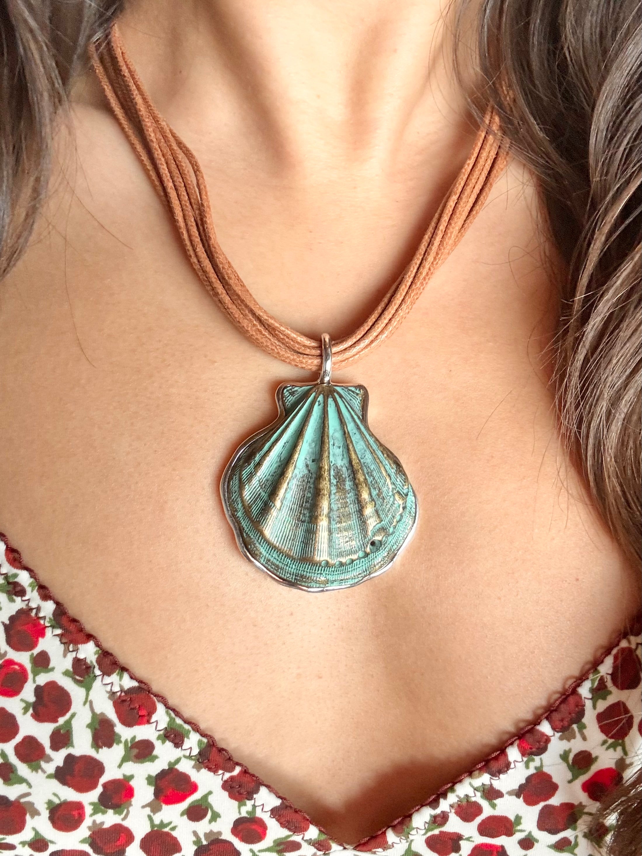 Antique Turquoise Shell Necklace