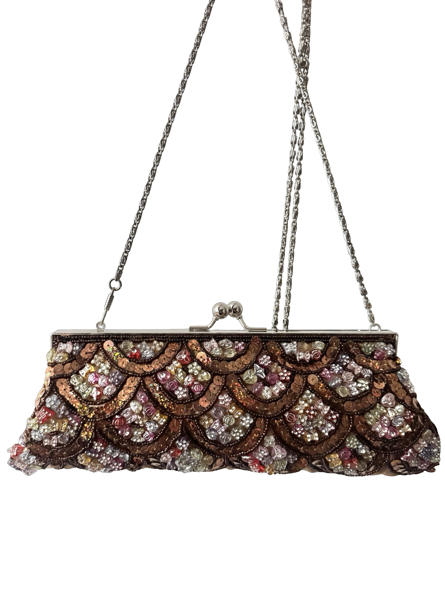 Vintage Y2K Chocolate Treasure Beaded Bag