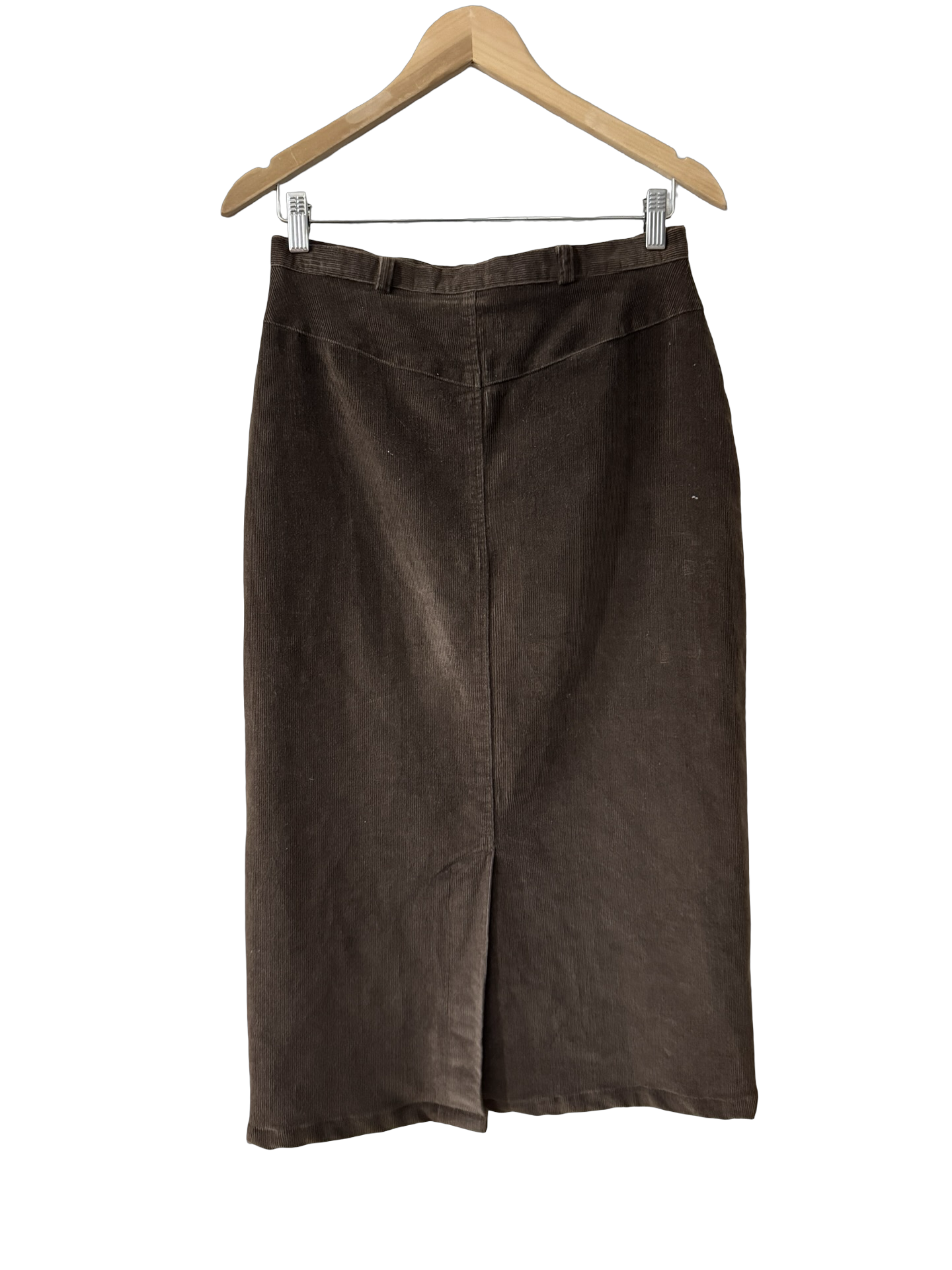 Vintage Y2K Chocolate Minimal Midi Skirt (S/M)
