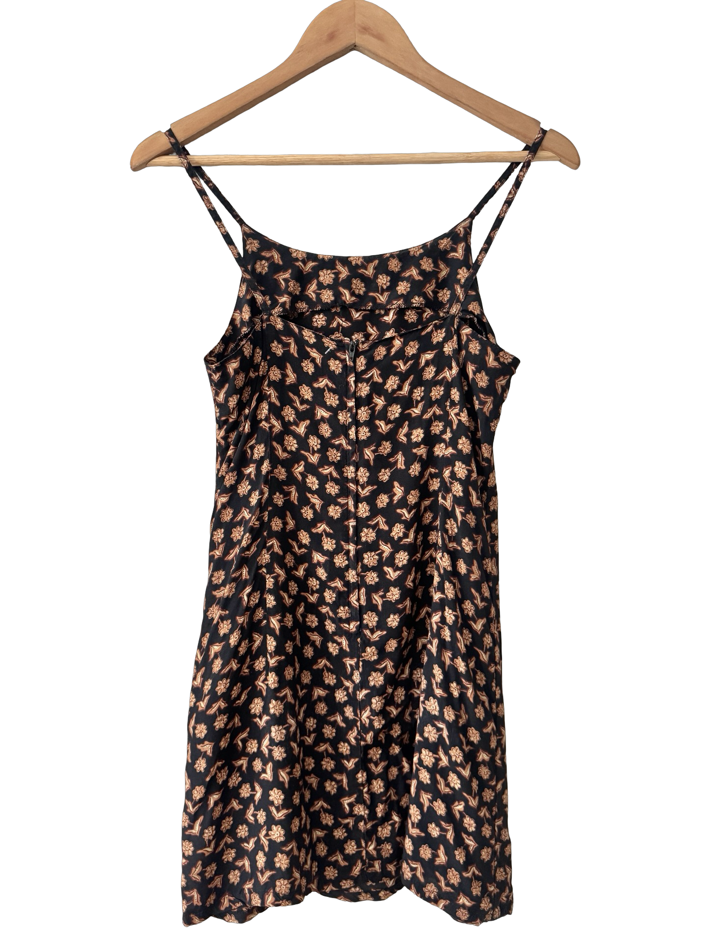 Vintage French Connection Brown Floral Slip Mini Dress (S)