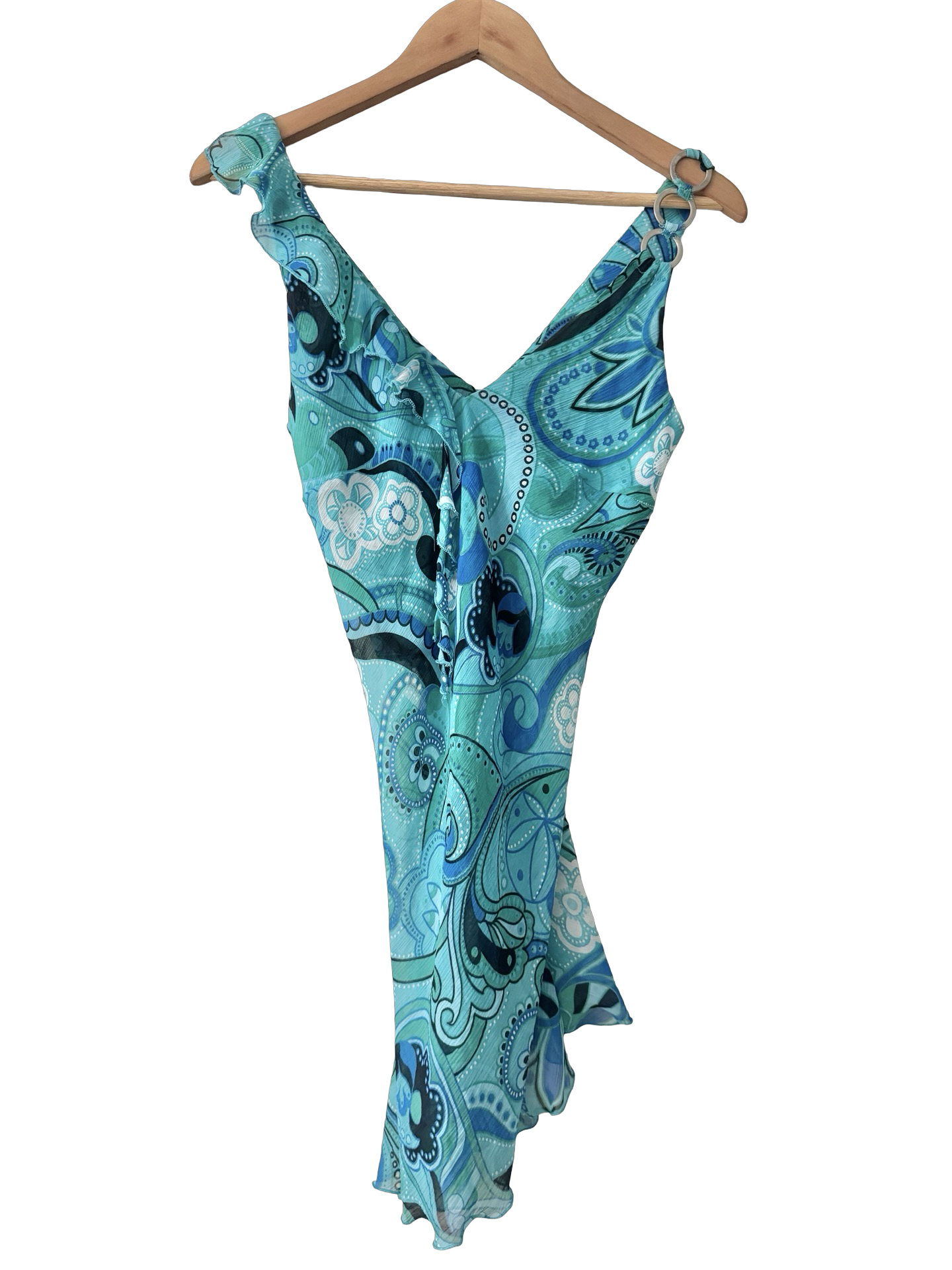 Vintage Italian Y2K Ocean Muse Asymmetrical Top (S/M)
