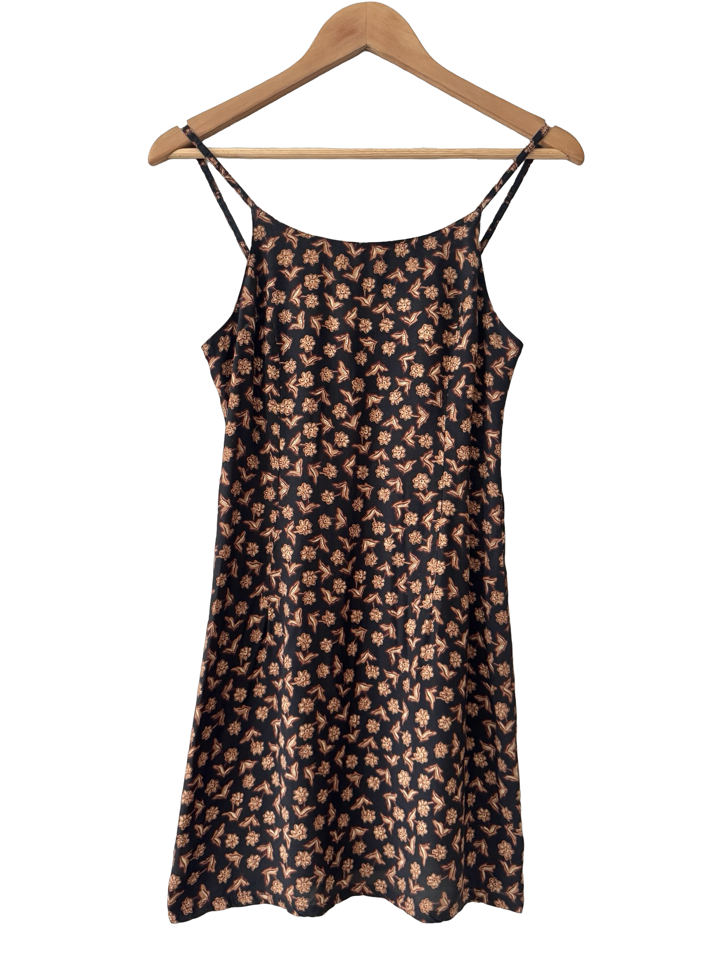 Vintage French Connection Brown Floral Slip Mini Dress (S)