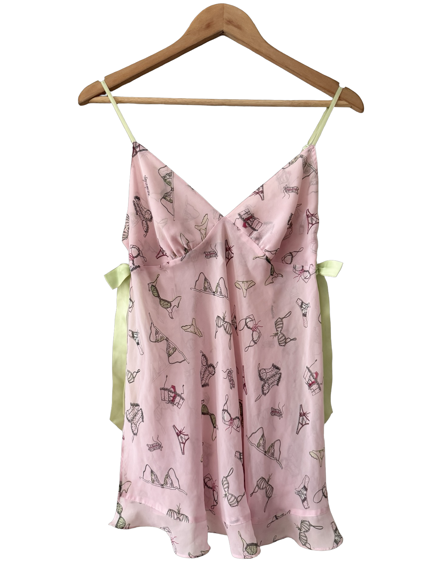 Vintage Y2K La Senza Lingerie Print Bow Cami (M)