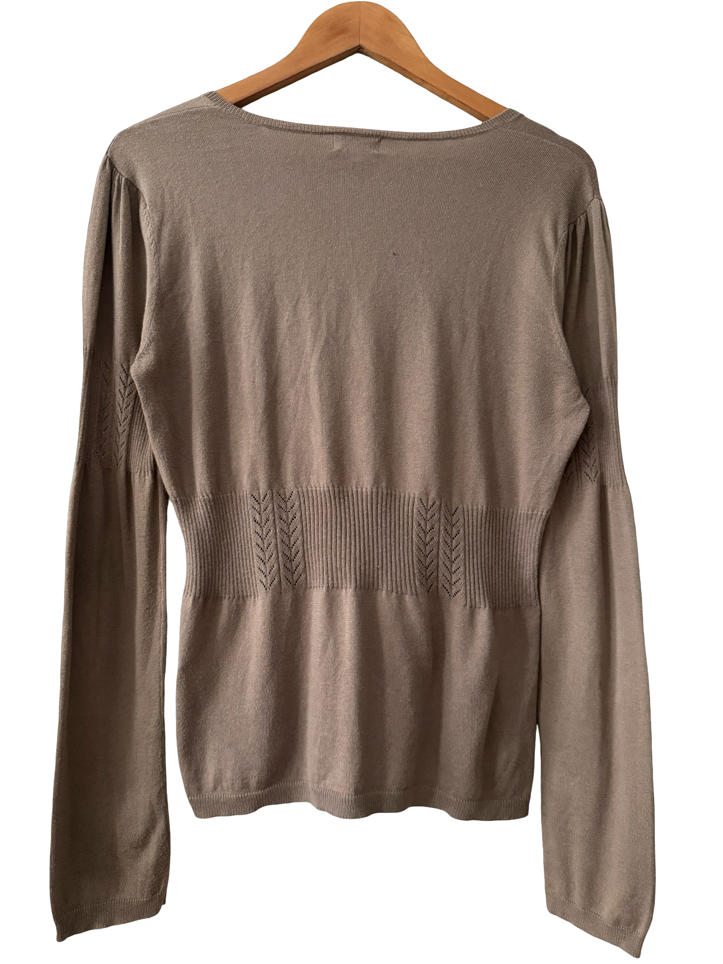 Vintage Y2K Mocha Rosette Knit Top (L/XL)