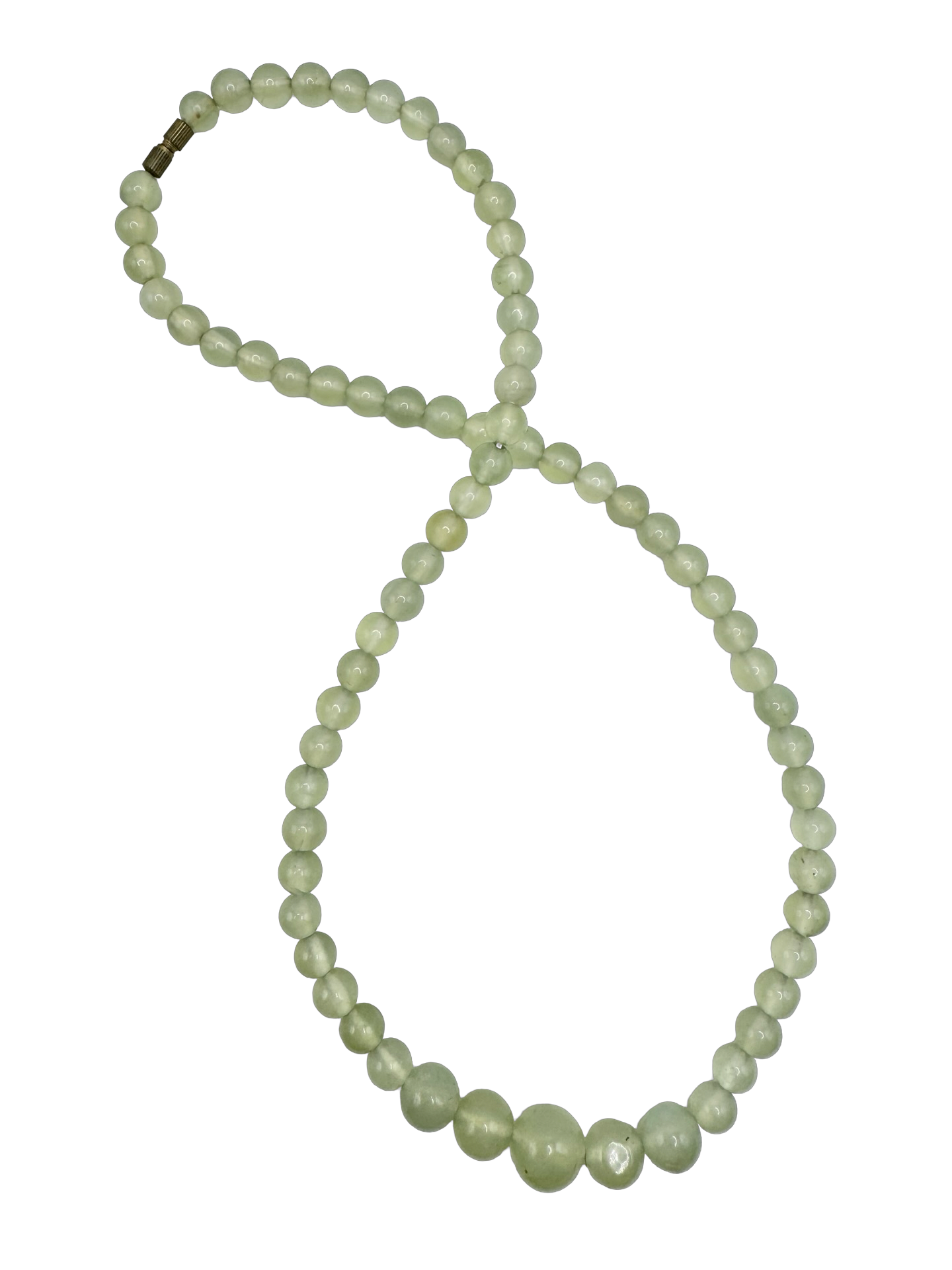 Vintage 90s Pale Jade Beaded Necklace