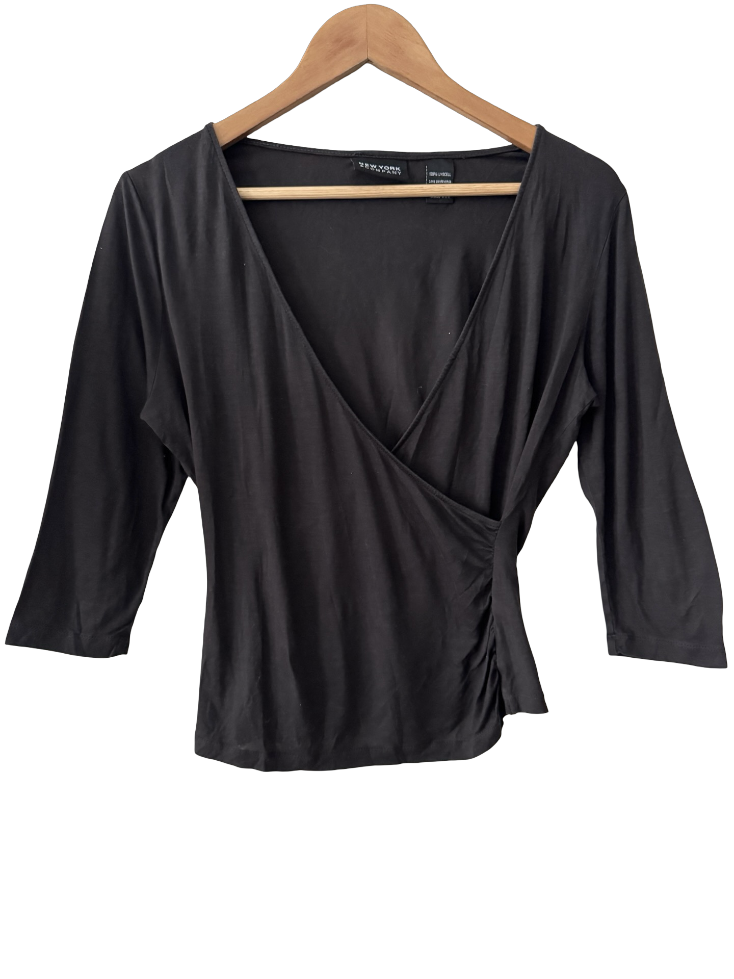 Vintage Y2K Chocolate After-Dark Ruched Wrap Top (M)