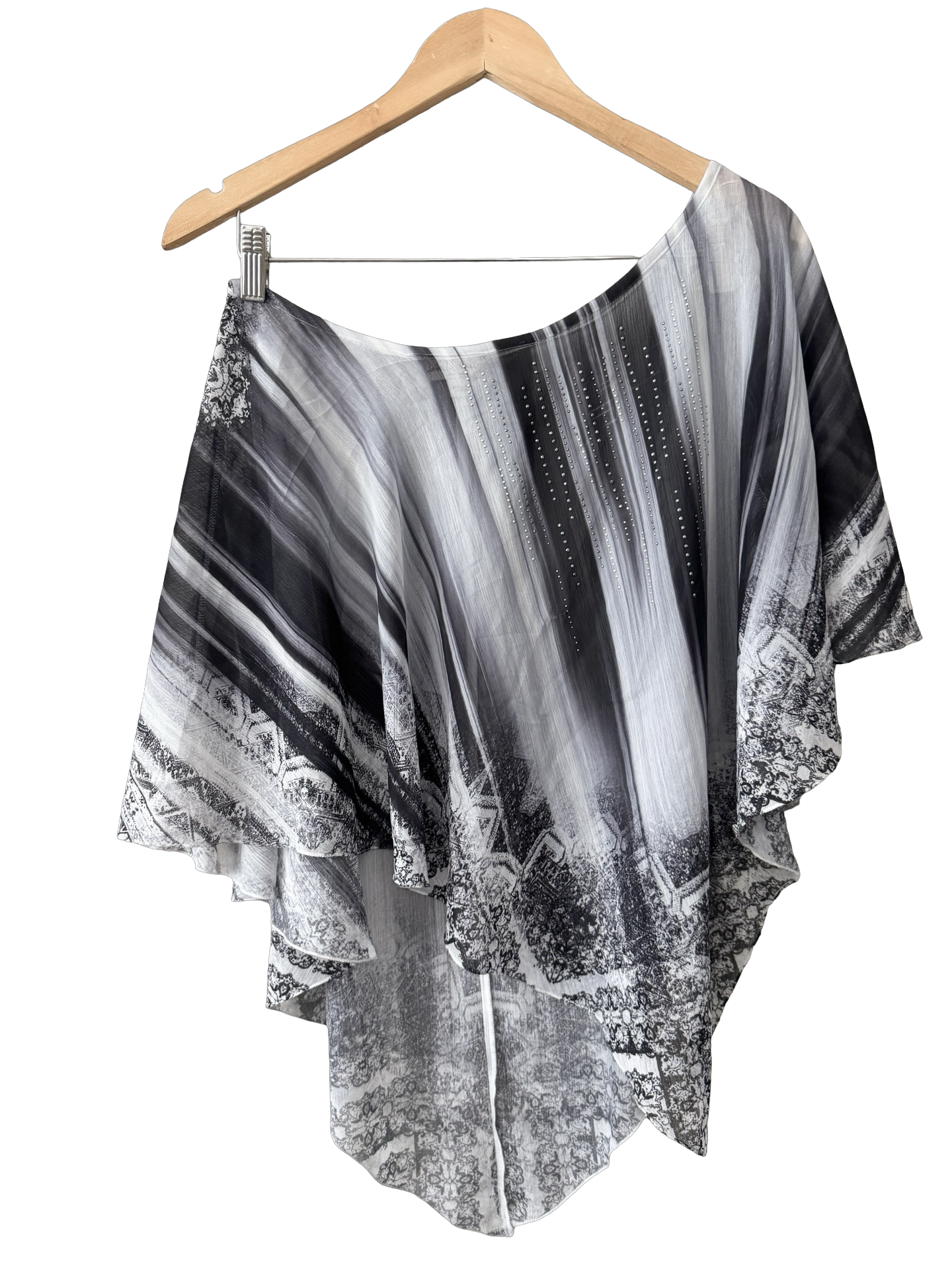 Vintage Y2K Storm Wash Sheer Poncho Top (OS)