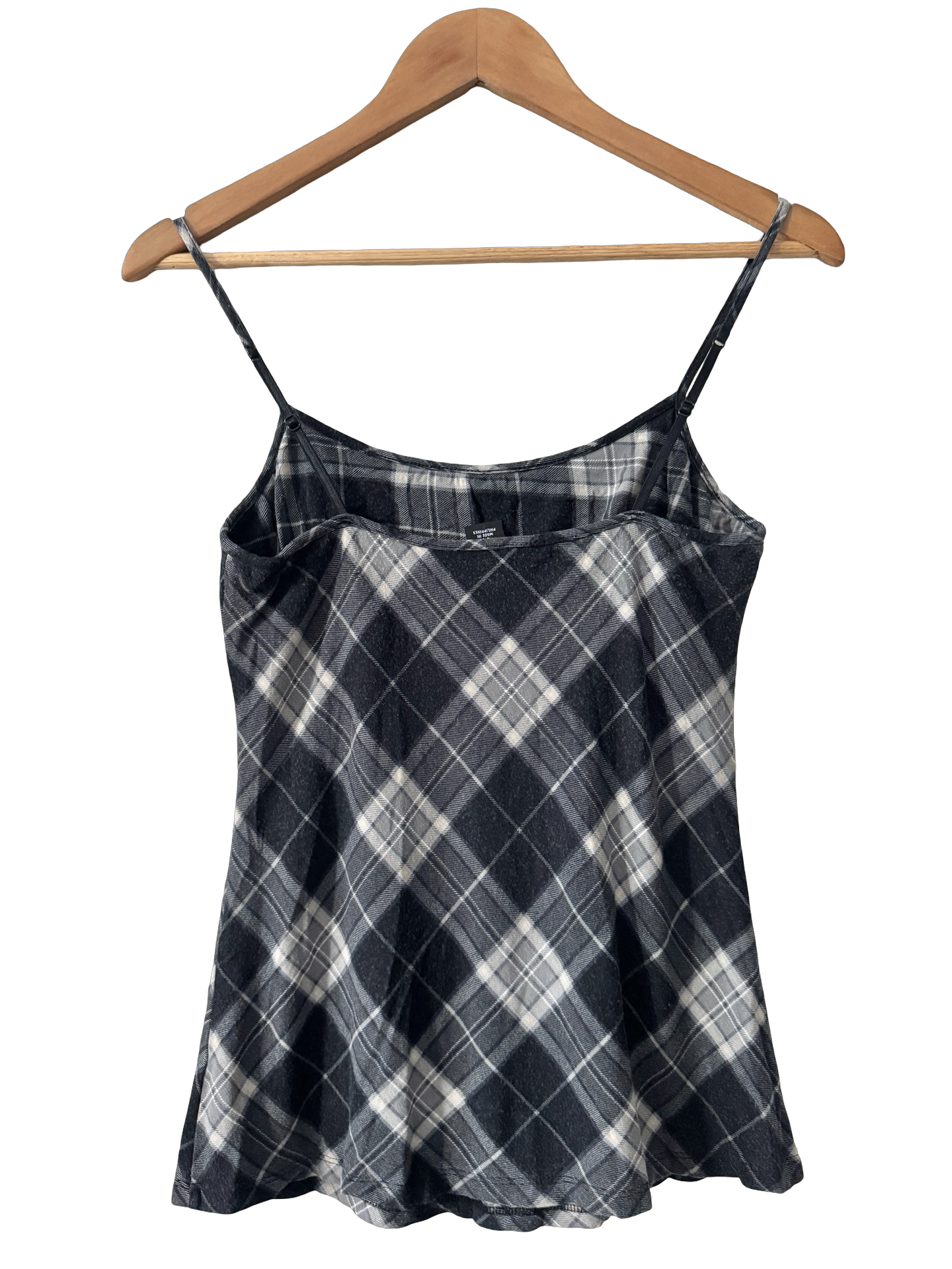 Vintage Y2K After School Plaid Ruffle Camisole (S/M)