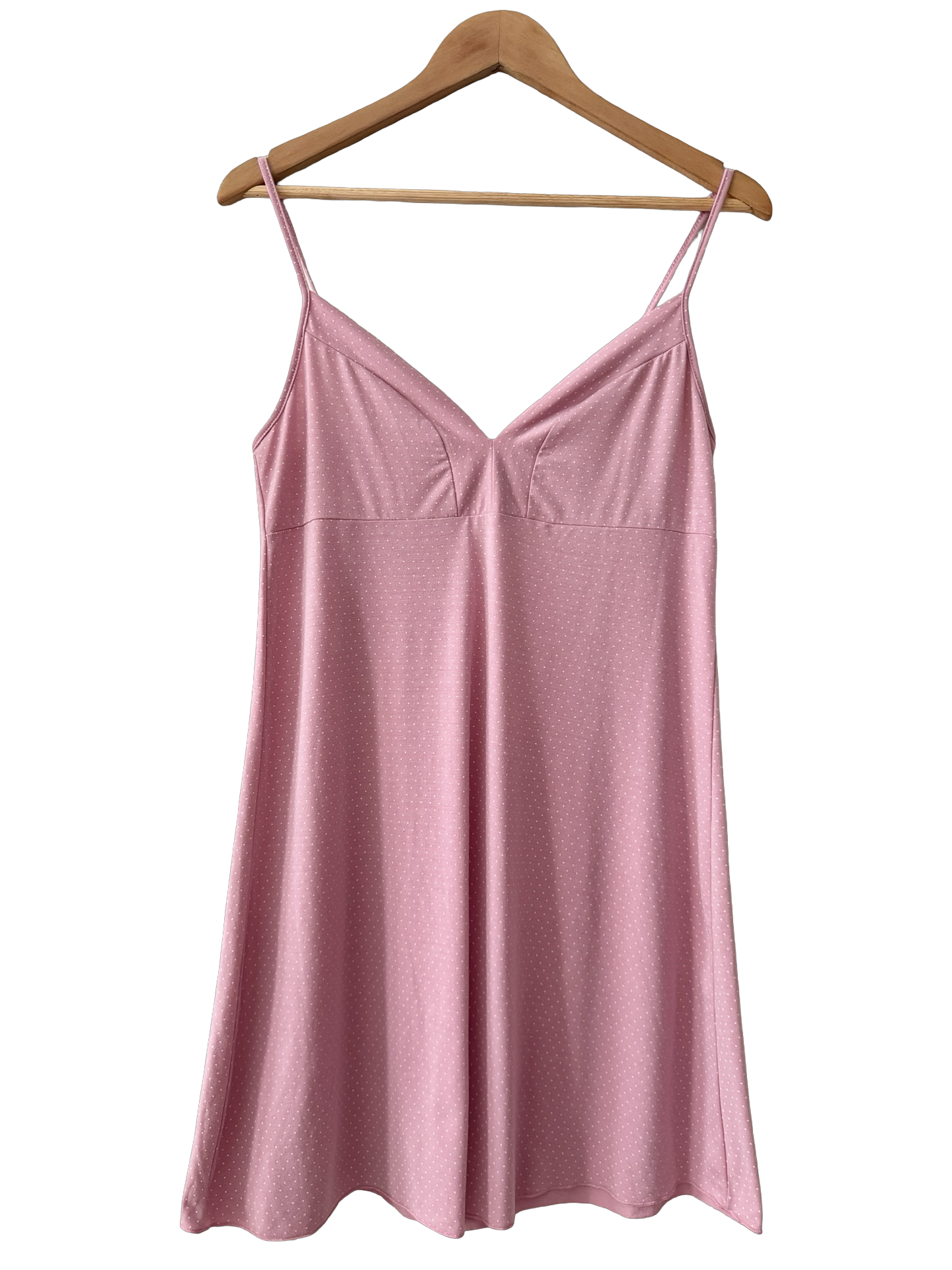 Vintage 90s Pink Swiss Dot Mini Dress (M)