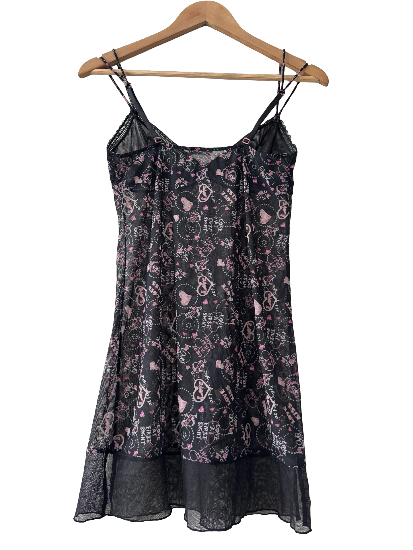 Vintage Y2K French Love Letter Mini Dress (S)